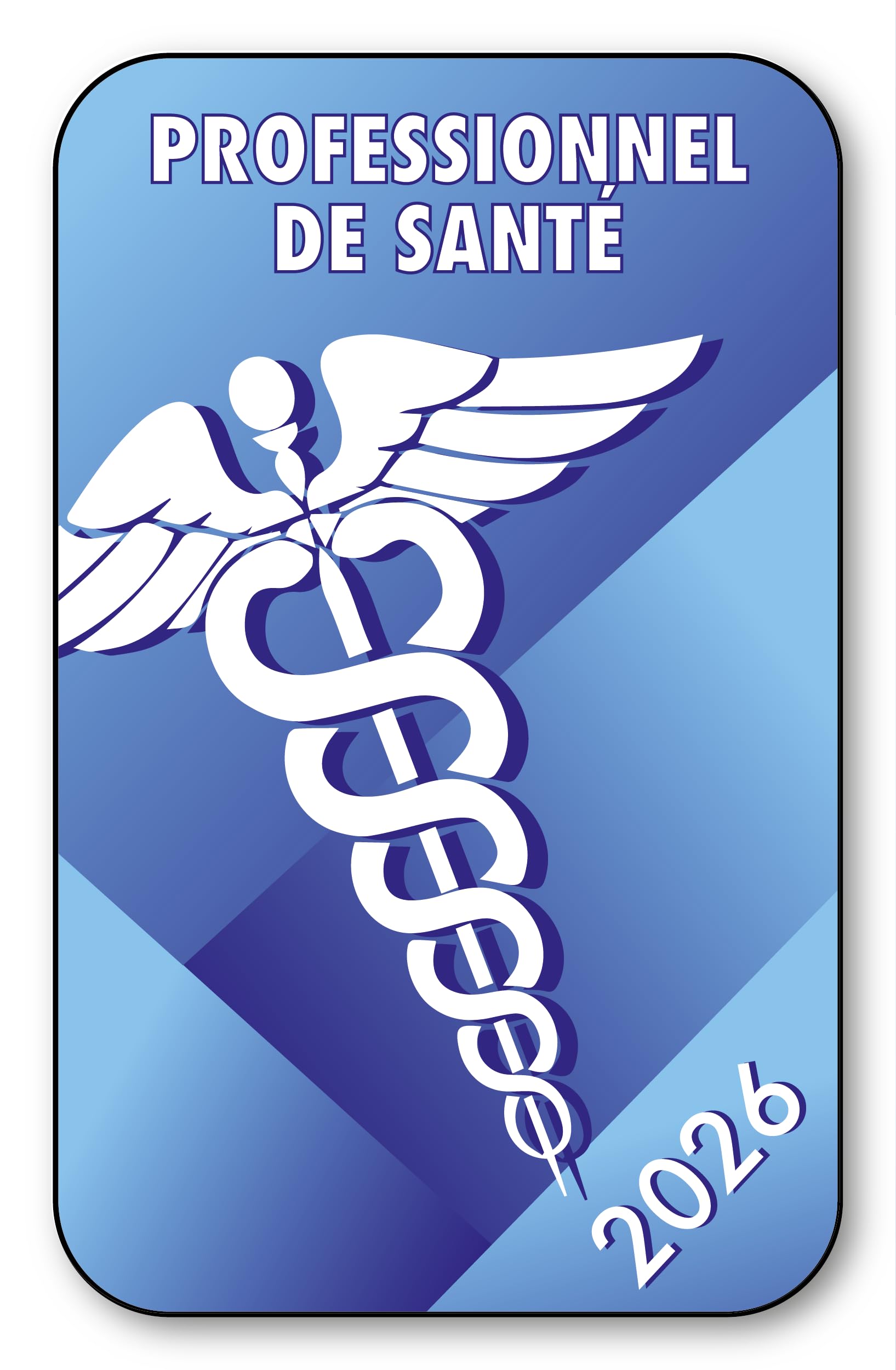 Autocollant Sticker - Vignette Caducée 2026 pour Pare Brise en Vitrophanie - V5 Professionnel de Santé