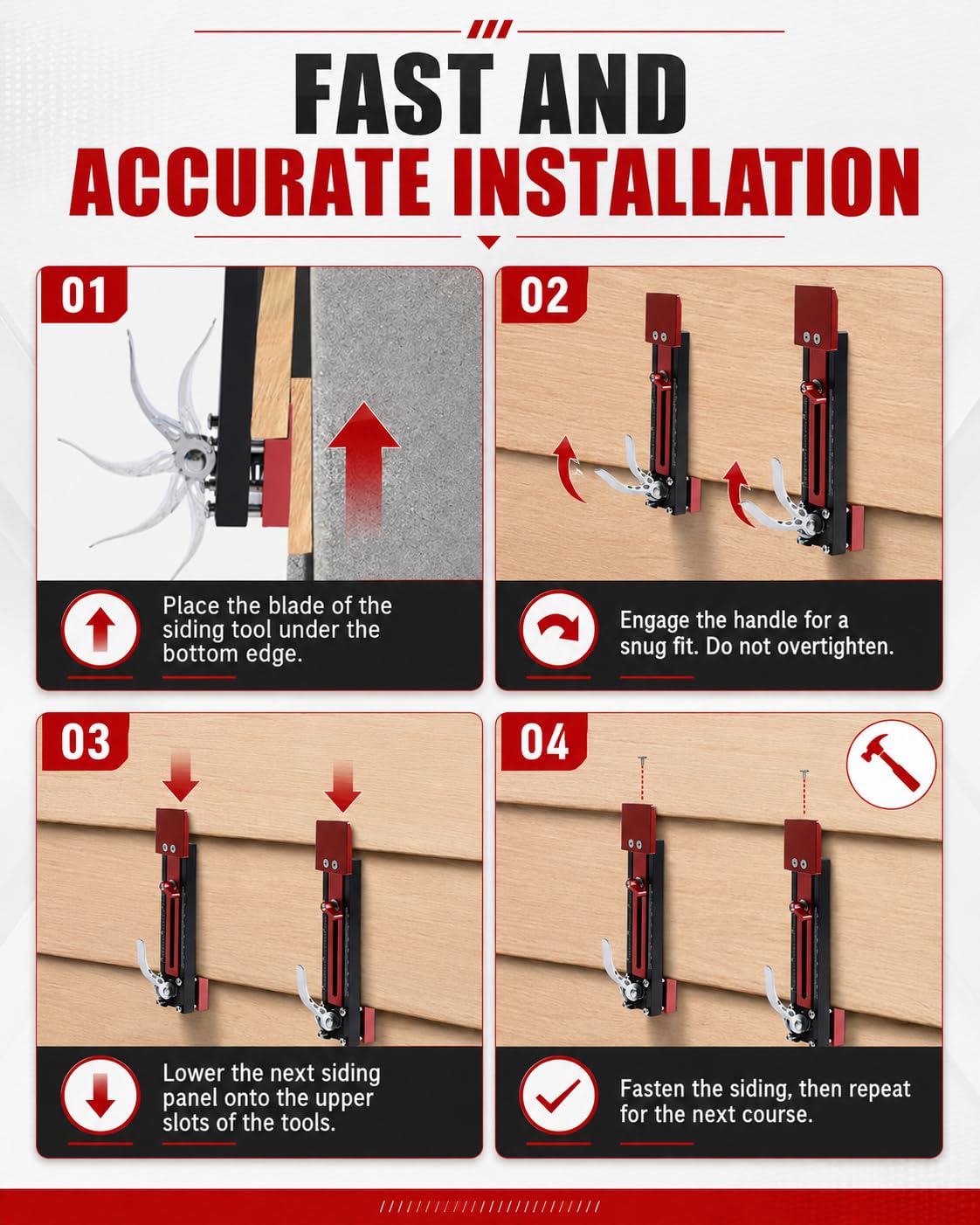 Outils de Pose de Bardage, 2 Pièces Jauge en Alliage d'Aluminium Kit de Fixation avec Jauge de Mesure, pour 10-15mm Fibro Ciment Panneaux