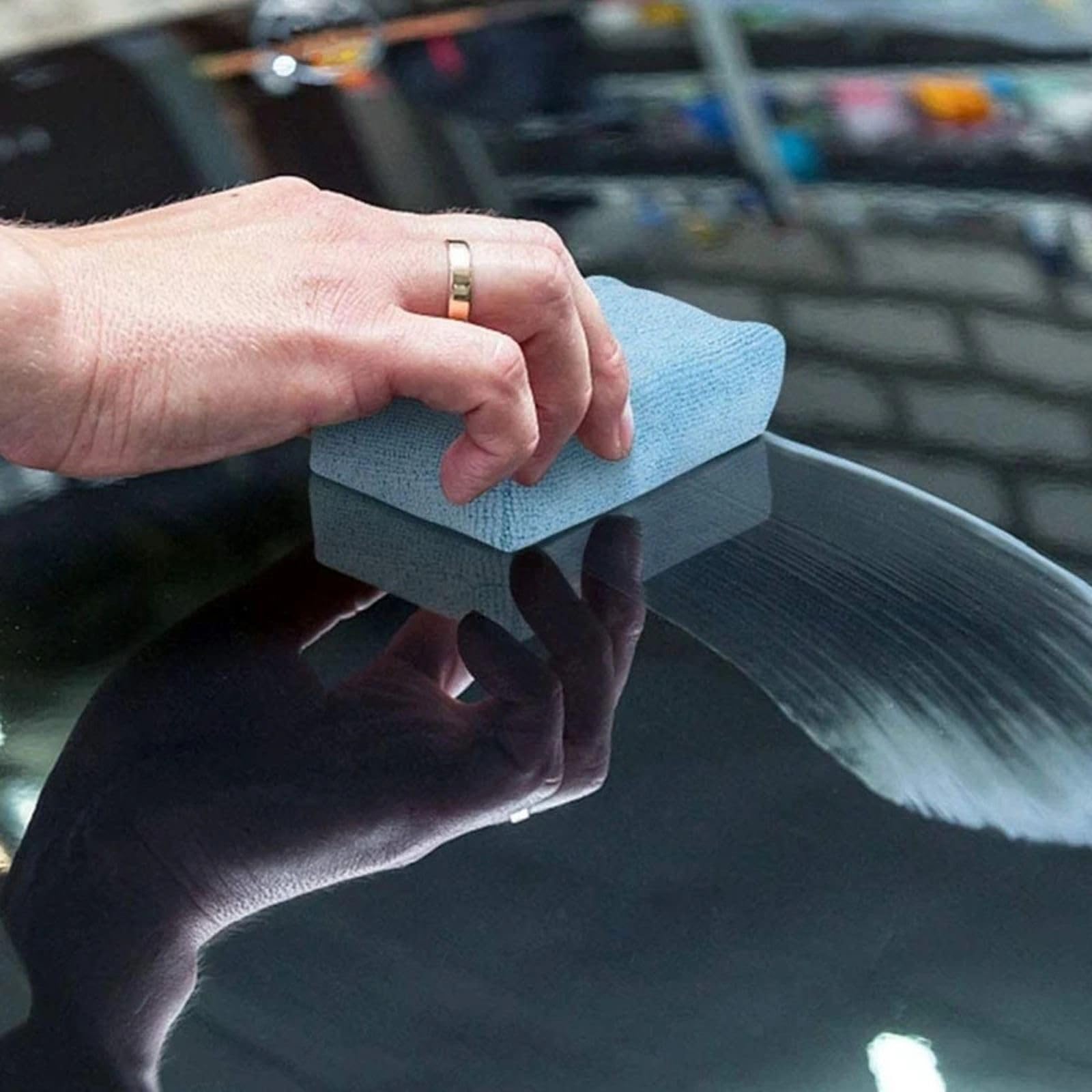 8 SZTUK Mikrofibra Wosk Samochodowy Aplikator Miękki Auto Detailing Wosk Gąbka Prostokąt Pianka Lakier Samochodowy Pielęgnacja Pad Polerowanie