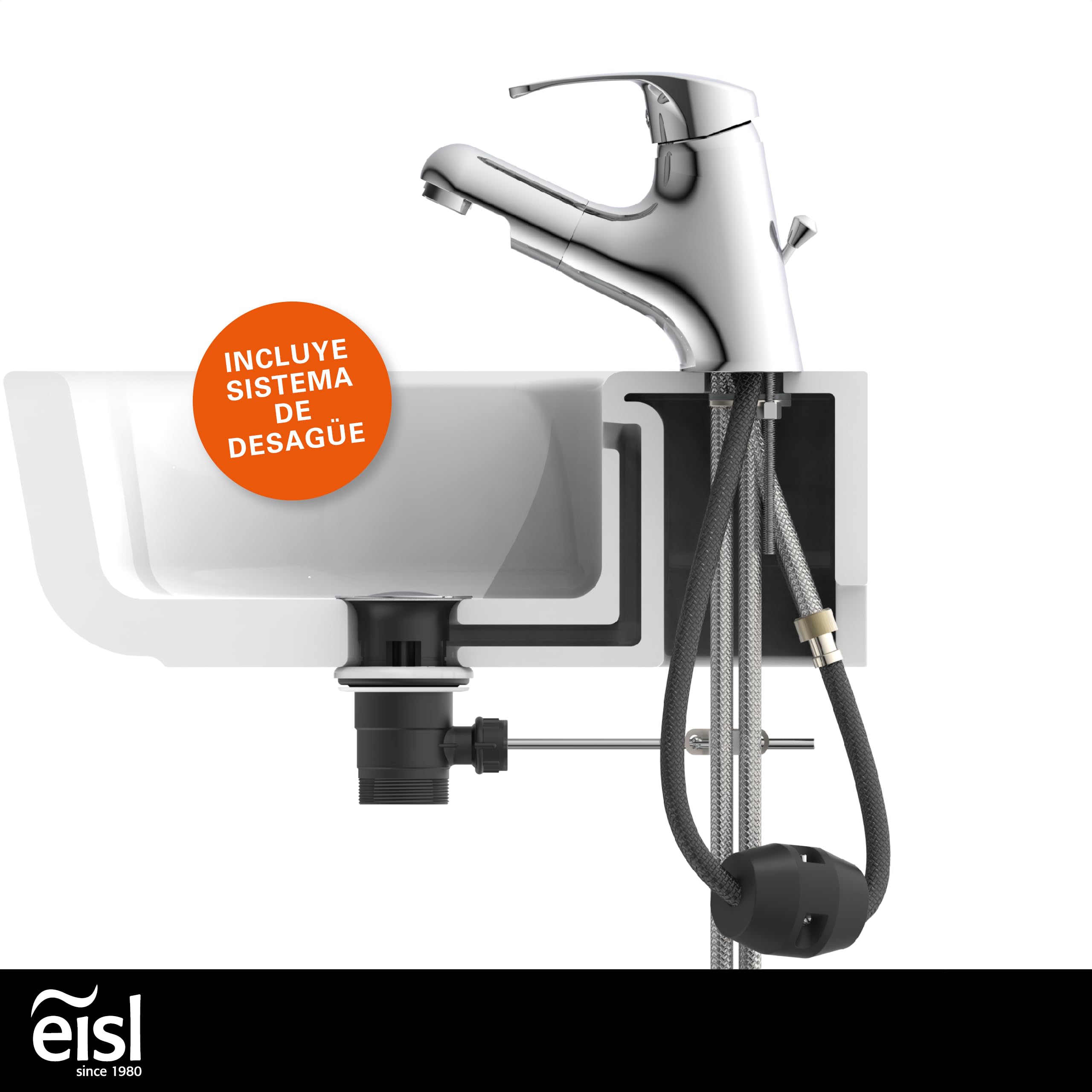 EISL Vico EHM de lavabo con ducha extraíble, 1 pieza, ni075tco