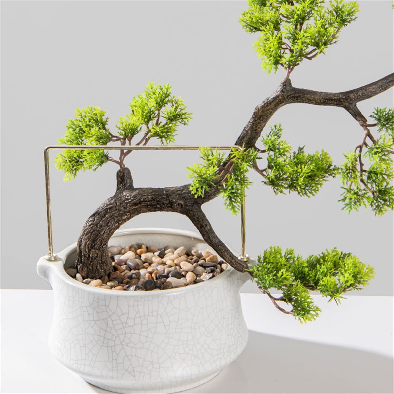 Sztuczne rośliny domowe sztuczne rośliny sztuczne drzewo bonsai ceramiczna okrągła doniczka stół do salonu dekoracja wnętrz symulacja sosna przywitaj gości