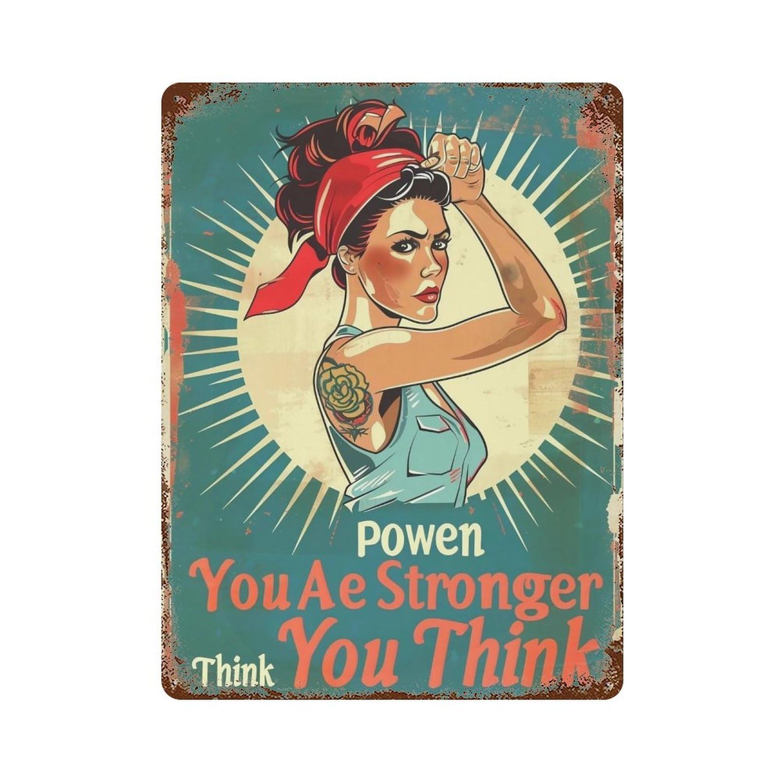FHUYEURHRY Women Power 04 Wall Decor Retro Iron Vintage Art Metal Tin Sign Poster Modern Home Cofffee Club Art Bar Shop Decorations Style 40x30cm