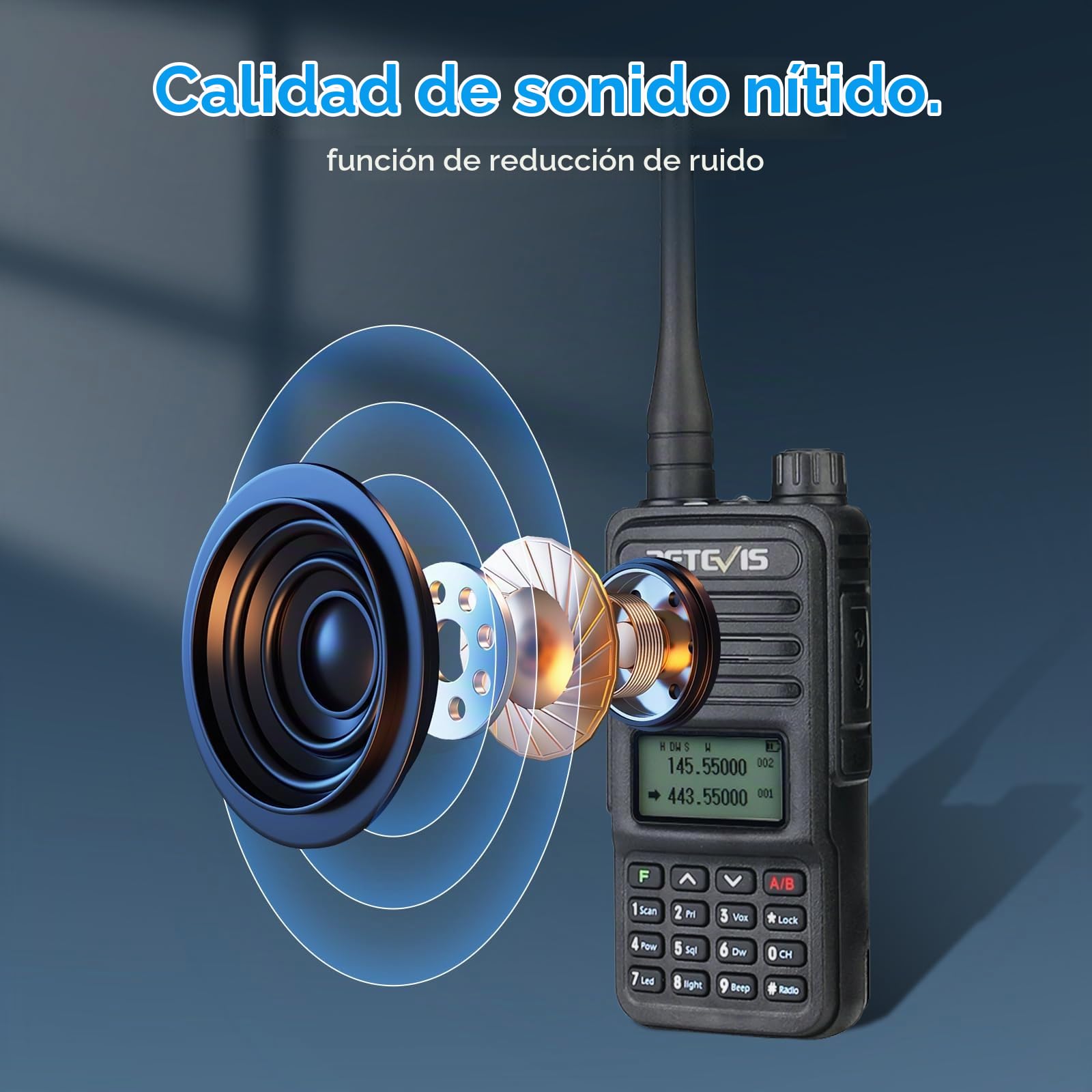Retevis RT85 Emisora Doble Banda, Walkie Talkie Profesional (2 Piezas) | 1750Hz, 200 Canales DTMF FM Radio, Llamada de Emergencia, Largo Alcance Emisora 1400mAh para Caza, Senderismo