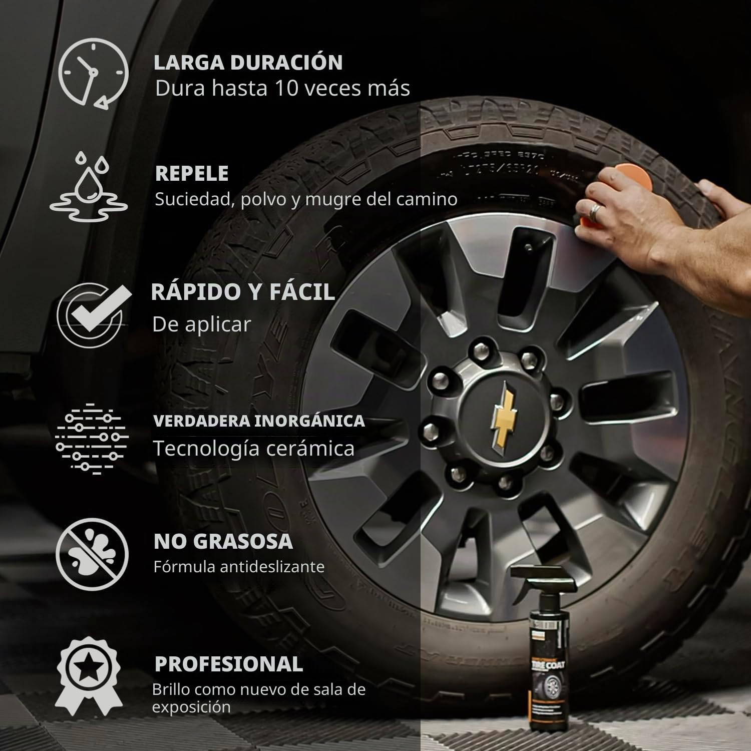CERAKOTE Rapid Ceramic Tire Coat – Pulido de neumáticos de cerámica de secado rápido – Acabado negro profundo para neumáticos – Dura hasta 10 veces más – Recubrimiento cerámico para neumáticos sin