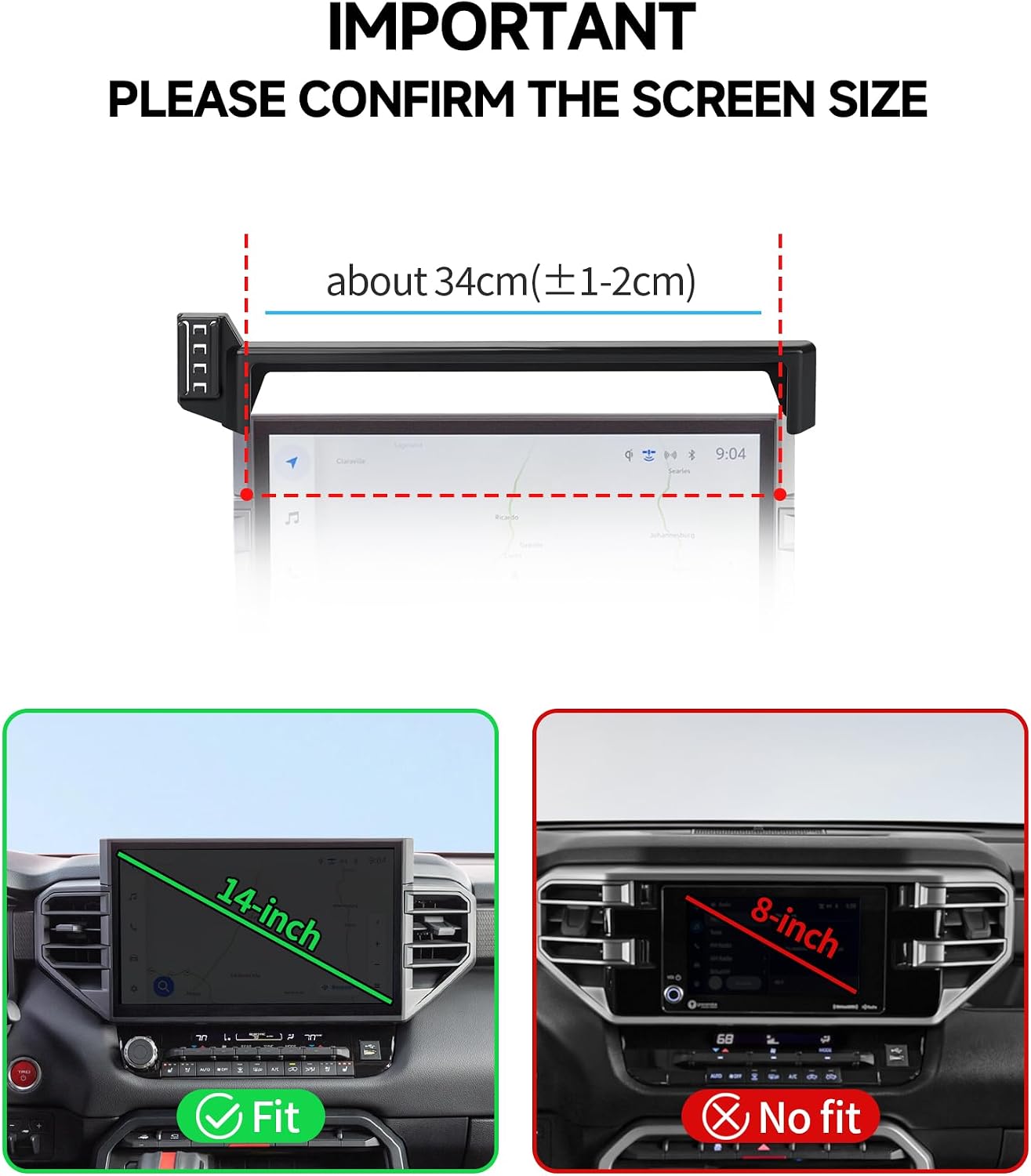 Qi2.2 Max 25W Fast Wireless Car Charger Phone Holder for 2022-2026 Toyota Tundra/2023-2026 Sequoia 14-Inch Screen, Magnetic Phone Mount Compatible with MagSafe