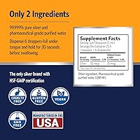 Vista 9 de Sovereign Silver Hidrosol de plata Bio-Active para apoyo inmunológico - Plata coloidal - 10 ppm, 4oz (4.0 fl oz) - Gotero