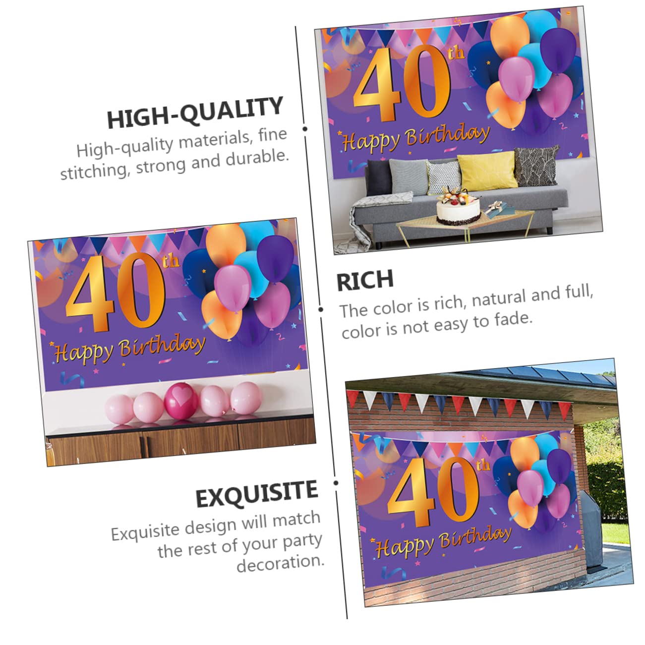 Gatuida 3pezzi Decorazioni Premium Per Compleanno Striscione Design Accattivante Per e Speciali