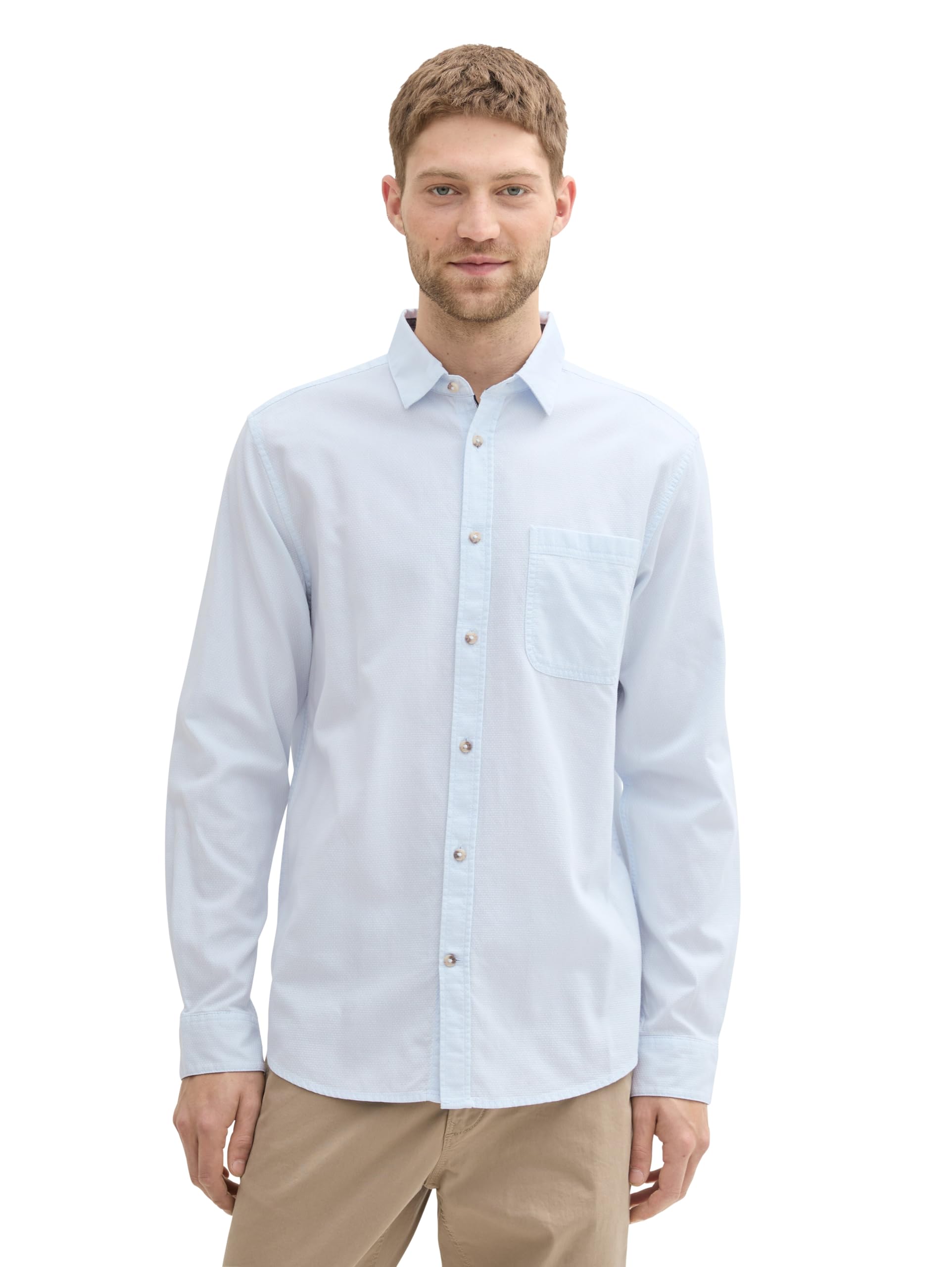 TOM TAILOR Men's Regular Fit Shirt with Chest Pocket