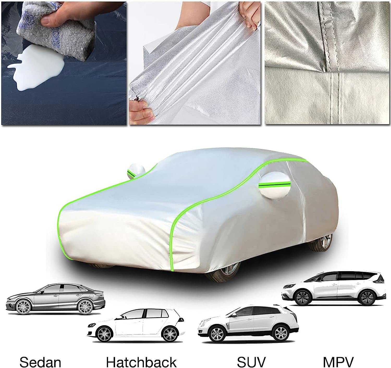 bache personnalisée pour Golf 8 GTI,Housse de Voiture Comprend (Housse de Voiture X1 Sac de Rangement X1 antidémarrage X18) avec Bande réfléchis