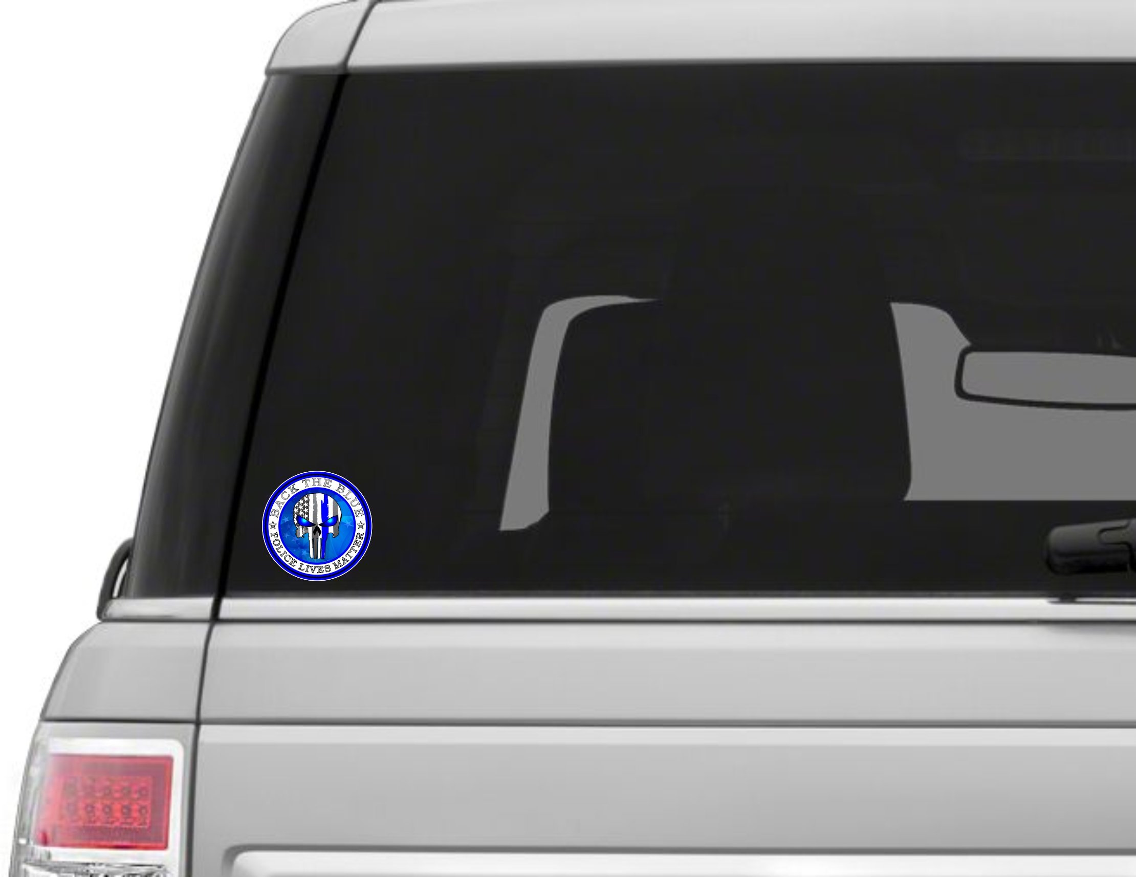 Back The Blue Punisher American Flag Sticker for Cars Trucks for Honor and Support of Our Officers Vinyl Window Bumper Decal 4 inch