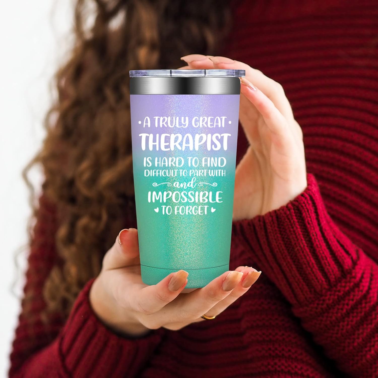 Grifarny Therapist Gifts Mental Health - Physical Therapists Gifts for Women - Christmas, Therapy Gift for Therapists - A Great Therapist is Hard to Find Tumbler Cup 20oz - Image 4
