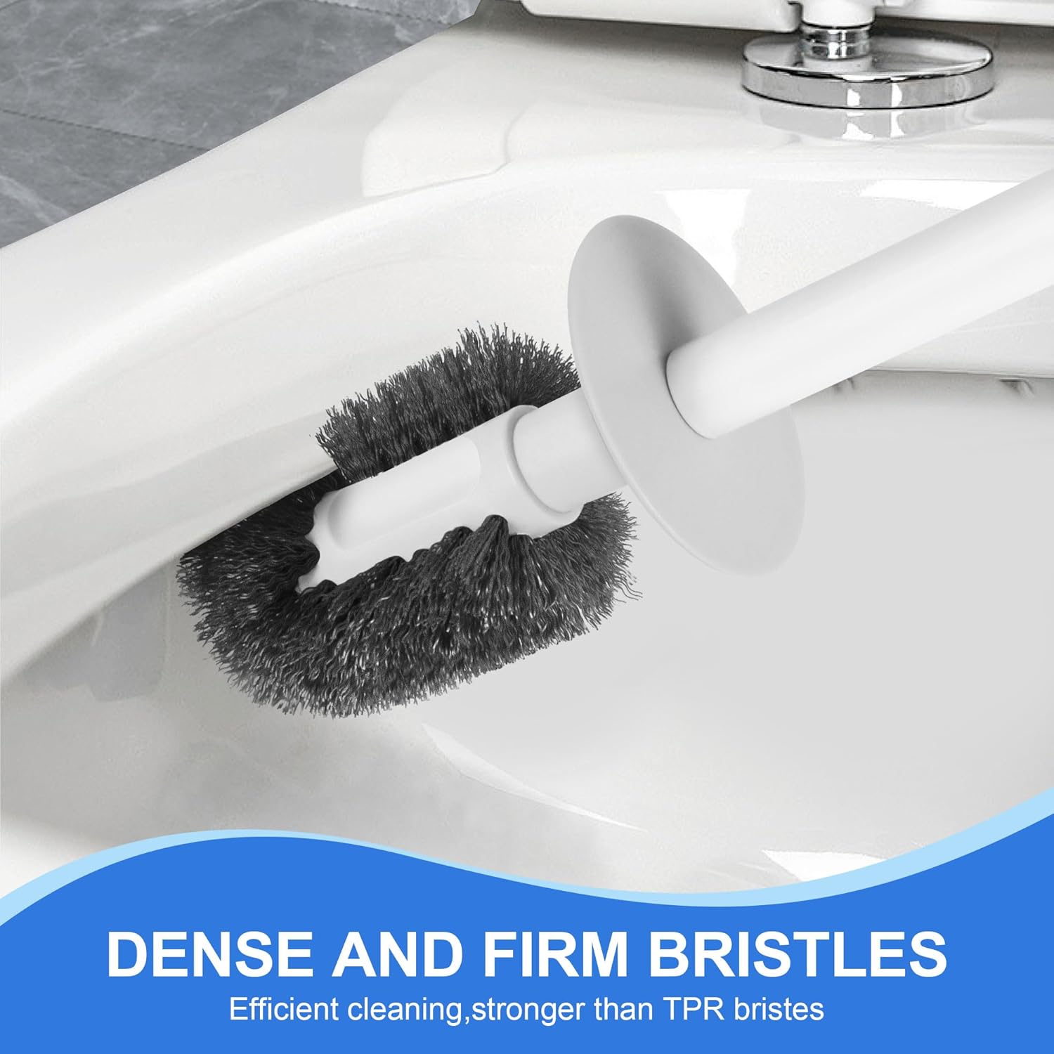 Silkyhose 2 Pack Toilet Brush and Plunger Set, 3 in 1 Toilet Bowl Brush and Holder with Crevice Cleaning Brush Wall Mounted Household Bathroom Cleaning Tools Combo(2)