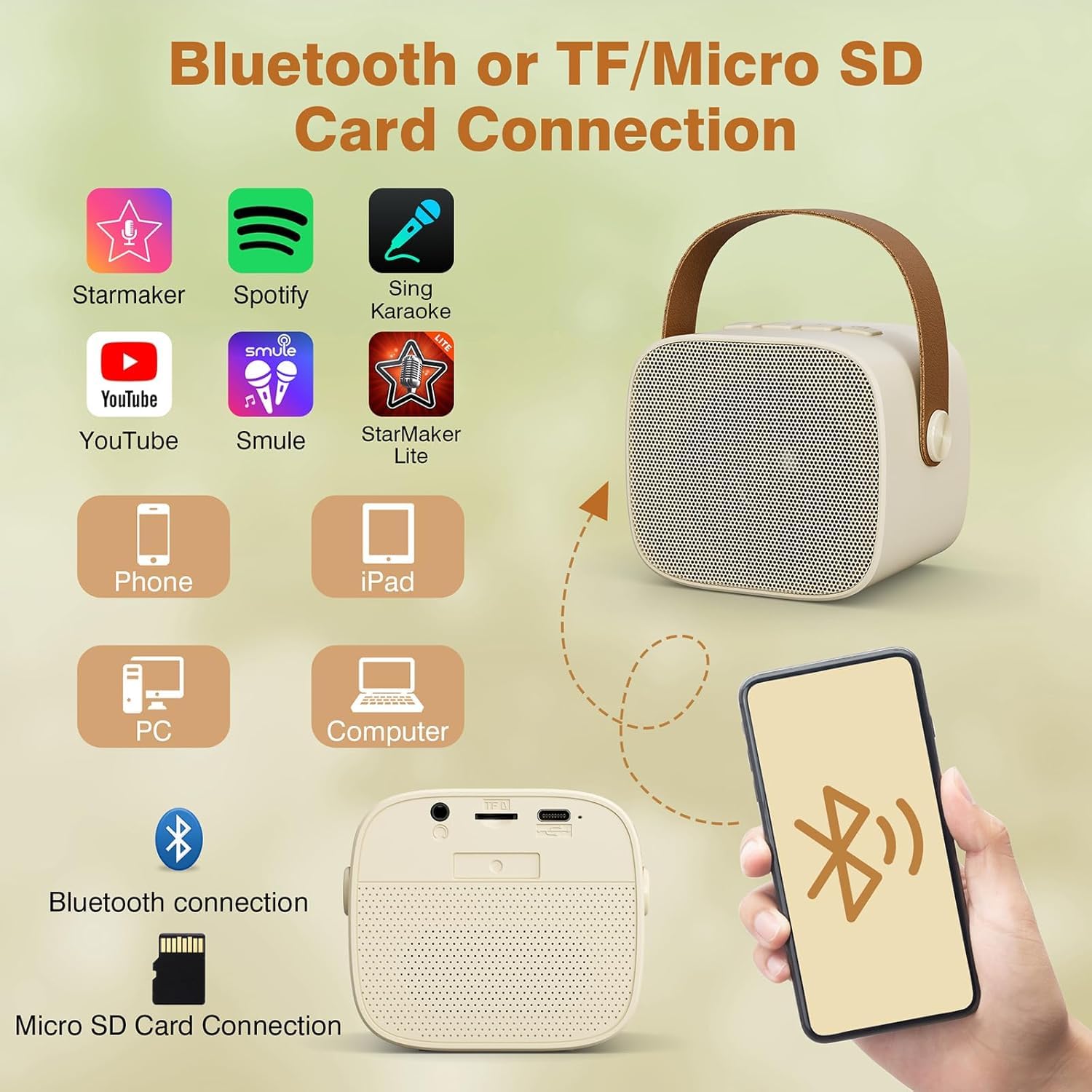 iDance Party Mic PM-6 Microphone de karaoké Blanc sans Fil - Microphones ( Microphone de karaoké, 100 à 20000 Hz, sans Fil, Bluetooth, 10 m, Micro USB