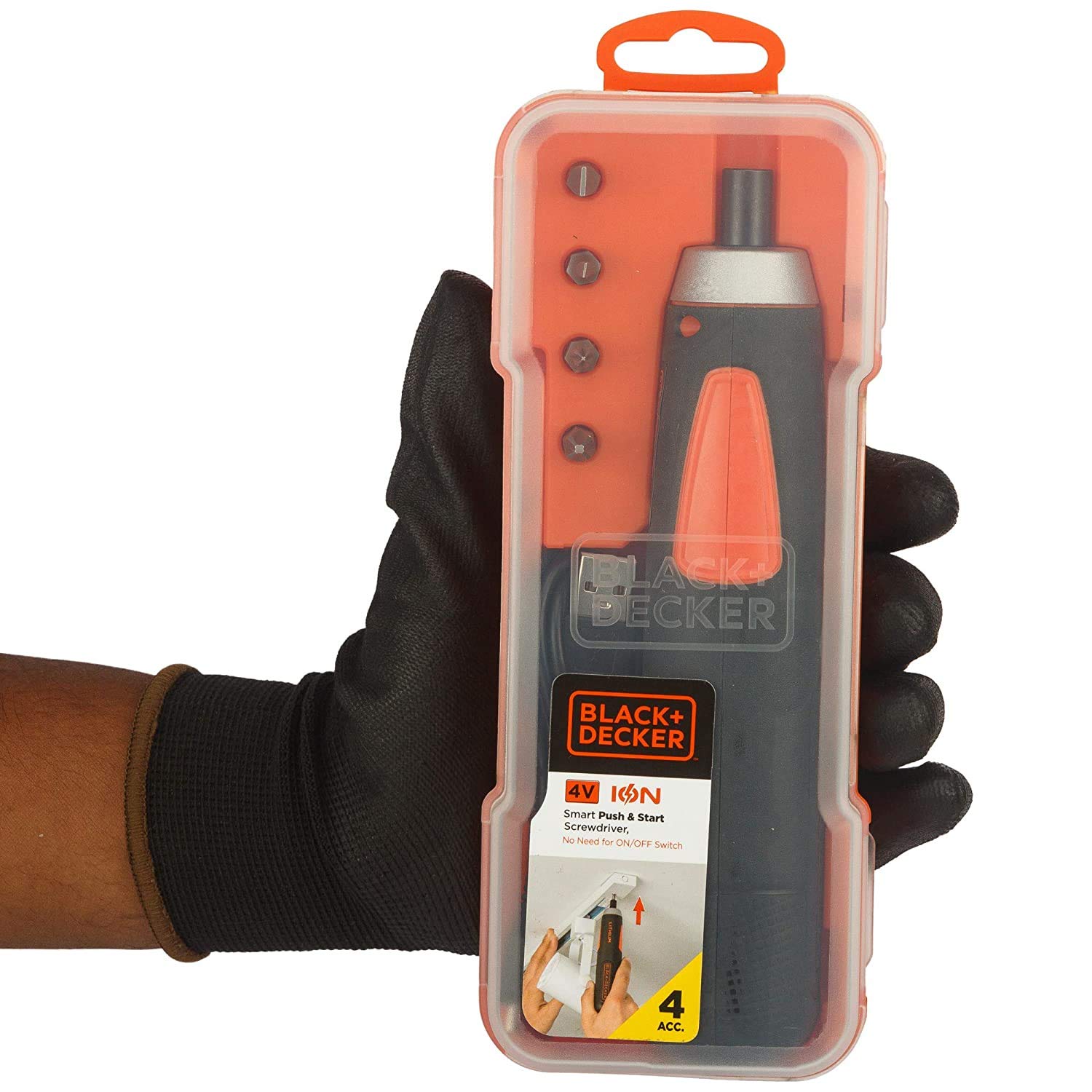 BLACK AND DECKER nowy akumulatorowy śrubokręt litowo-jonowy AI ze sprzęgłem elektrycznym i inteligentnym systemem momentu obrotowego (4 akcesoria)