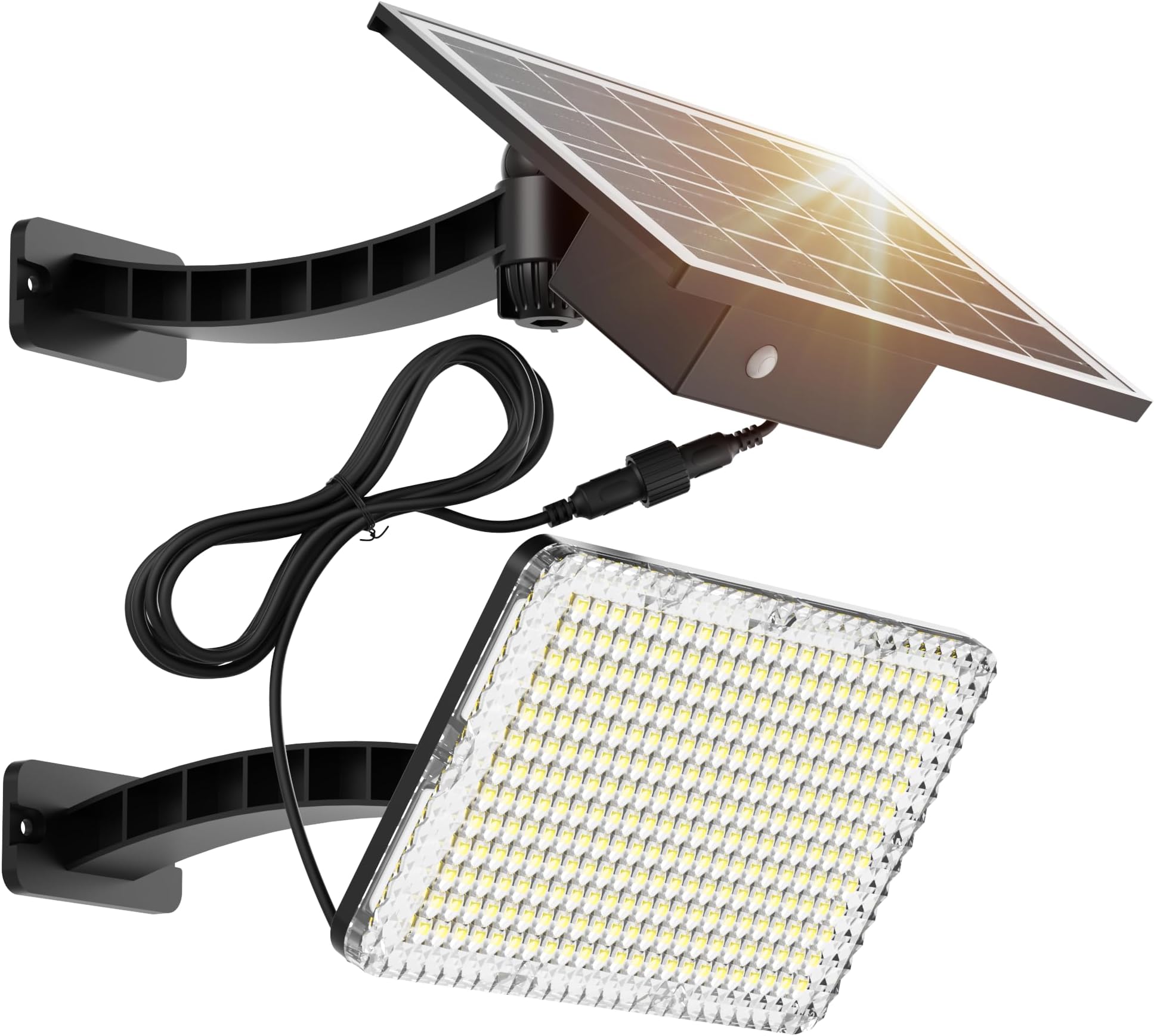 Solar Security Lights 1000 Lumen Solar Flood Light with 5500mAH Battery Outdoor Wall Light Dusk to Dawn Lighting IP65 Waterproof for Garden Shed Patio Garage Balcon