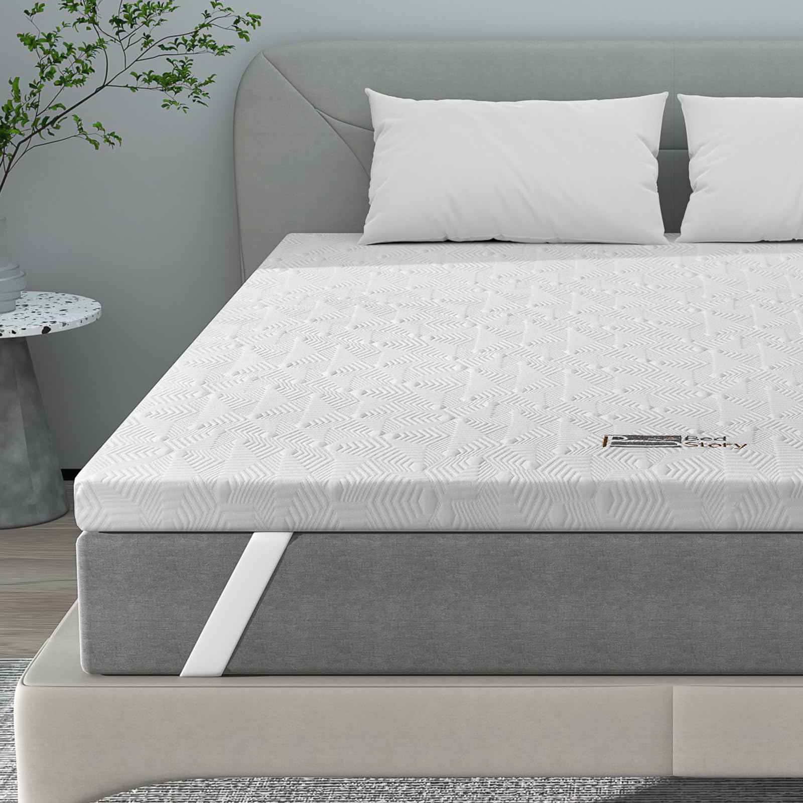 AM Qualitätsmatratzen Basic Topper Stevig 80x200cm  SG35 Hardheidsgraad 3 En 4 Stevige Aanpasbare Matrastopper 80 X 200 Harde Voor Matras Boxspringbed Made In Germany 661355546