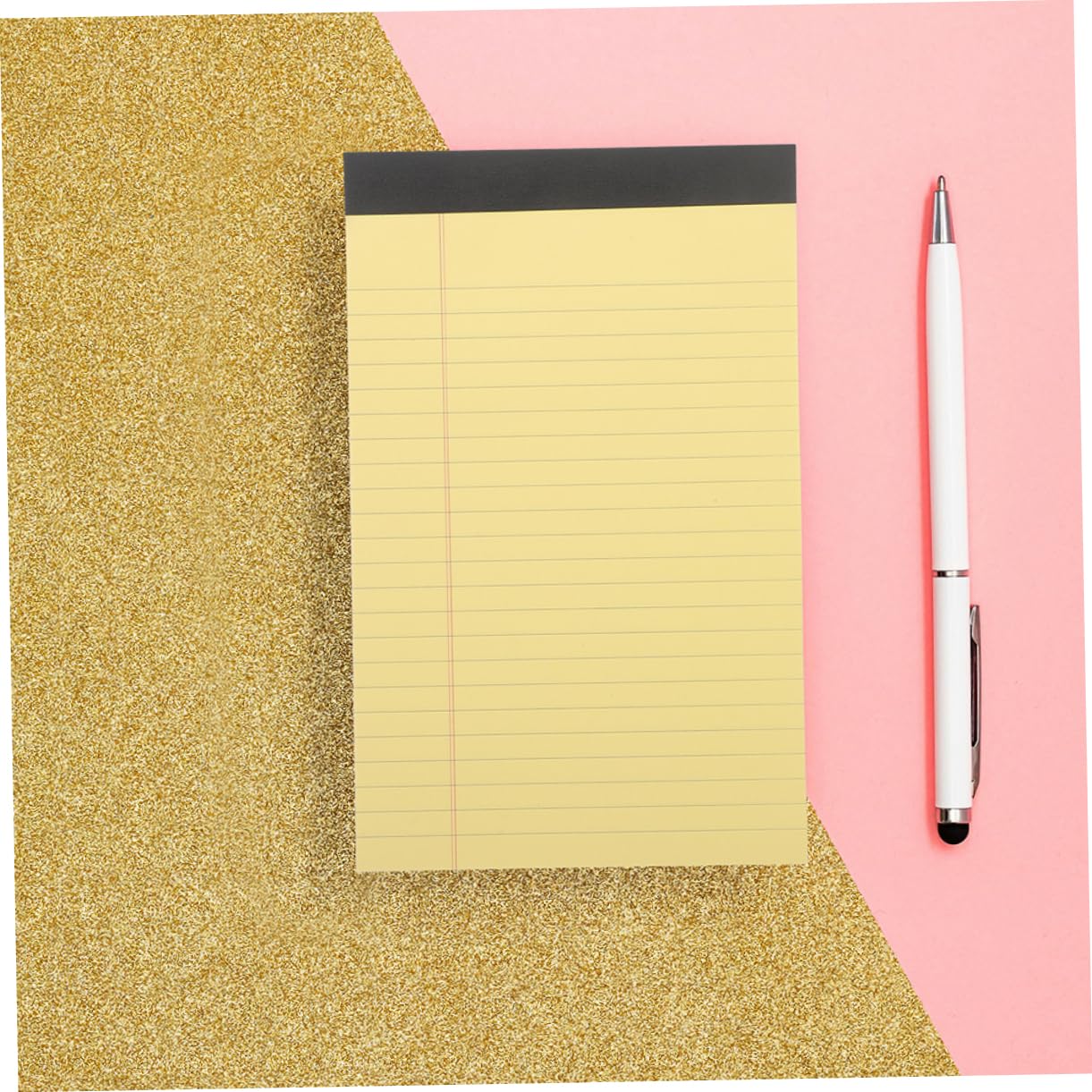 Paquete de Papel Tamaño Legal Rayado, 12 Unidades, Amarillo | 50 Hojas por Cuaderno, Páginas Desprendibles para Notas Rápidas, Material Escolar y Papelería, Decoración Colegio