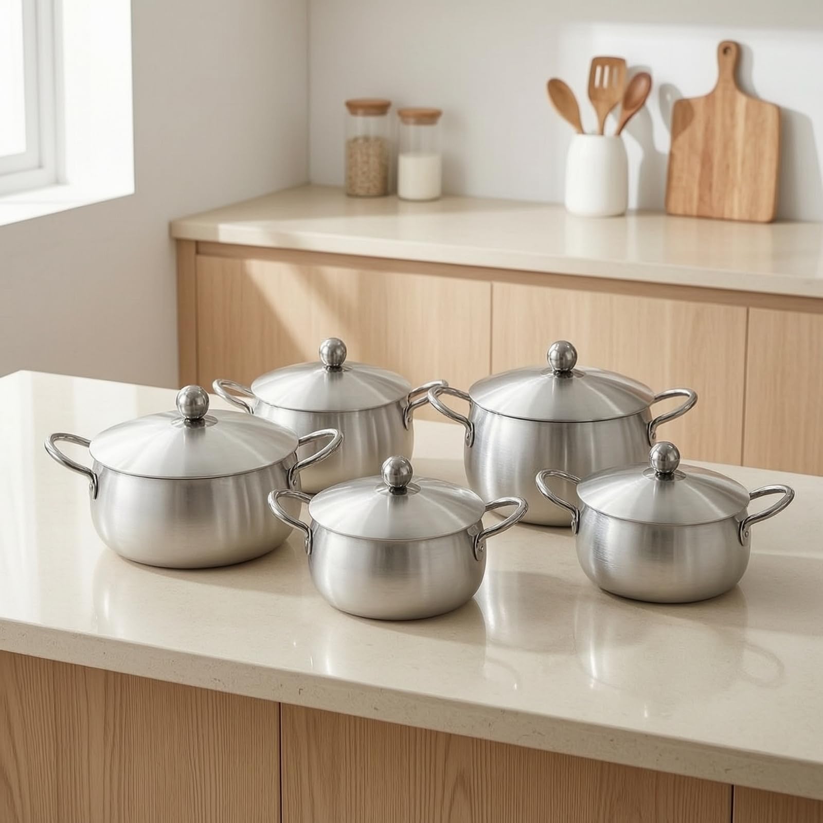Colcolo Aluminiumkochtopf mit Deckel Leichter Suppentopf Milchtopf Gemüsetopf Nudeltopf Backtopf Bratentopf für Studenten Camping Küche
