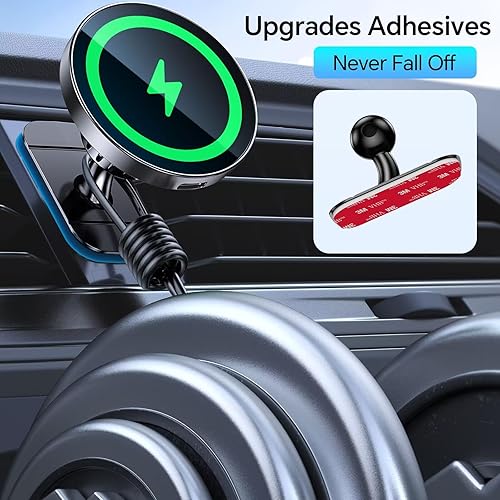 Miniatura 5 de Kaistyle Cargador de montaje para auto MagSafe Imanes más fuertesCargador magnético inalámbrico para iPhone Tablero de instrumentos + ventilación