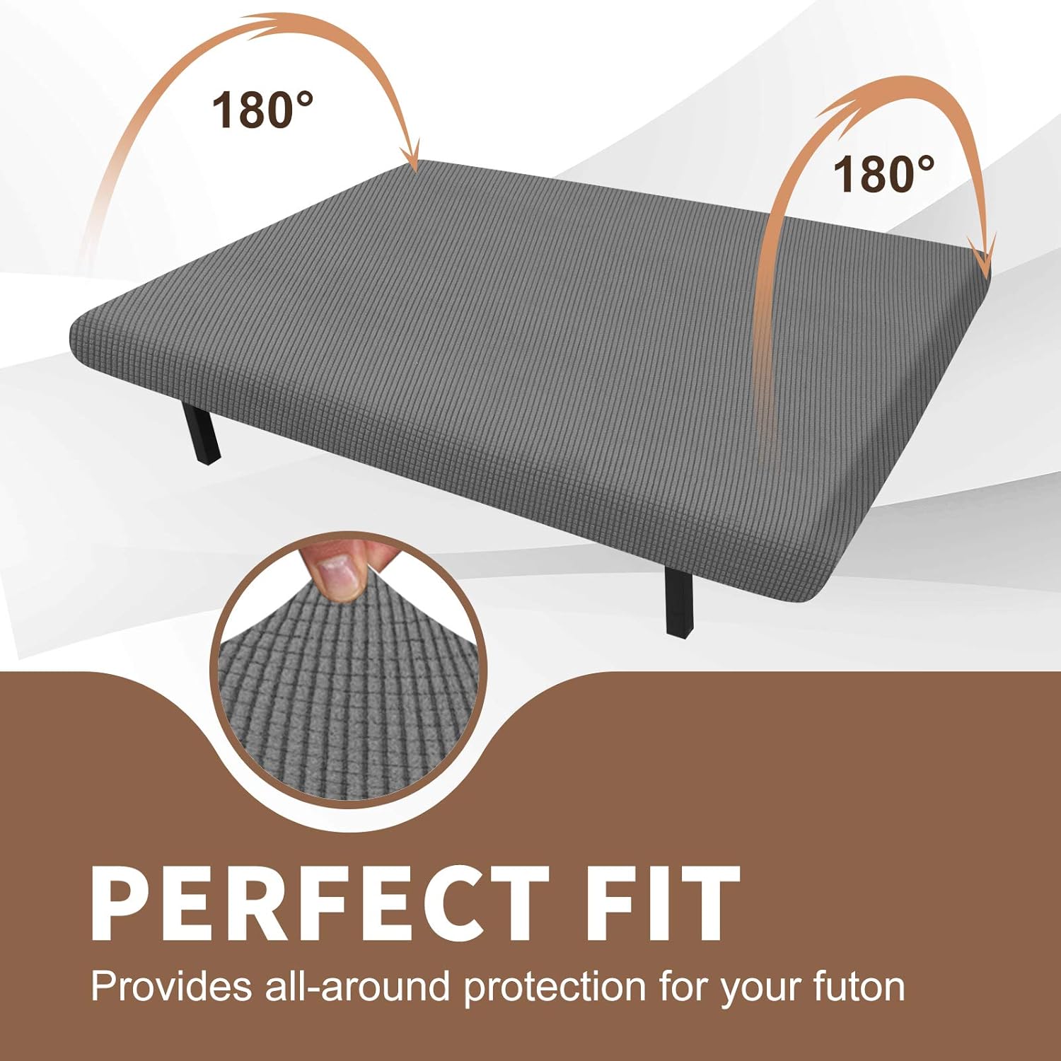 JIVINER Stretch Futon Cover Universal Armless Sofa Slipcover Non Slip Spandex Sofa Bed Without Armrest Cover Soft Spandex Futon Slipcover with Elastic Bands (Futon, Black and White) : Home & Kitchen
