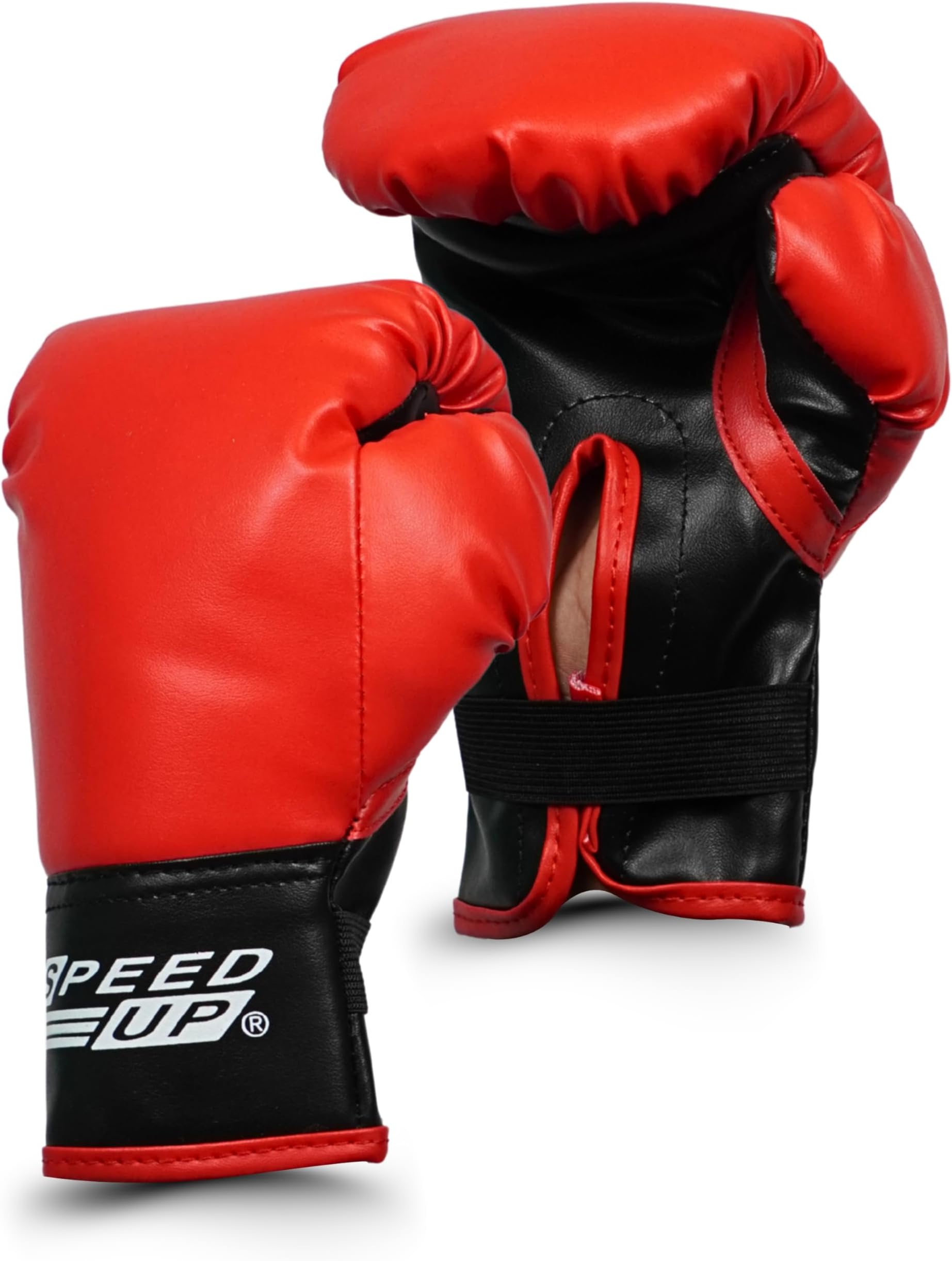 SPEED UP Junior Boxing Gloves, Training Punching Gloves for Boys & Girls (Red, Junior)