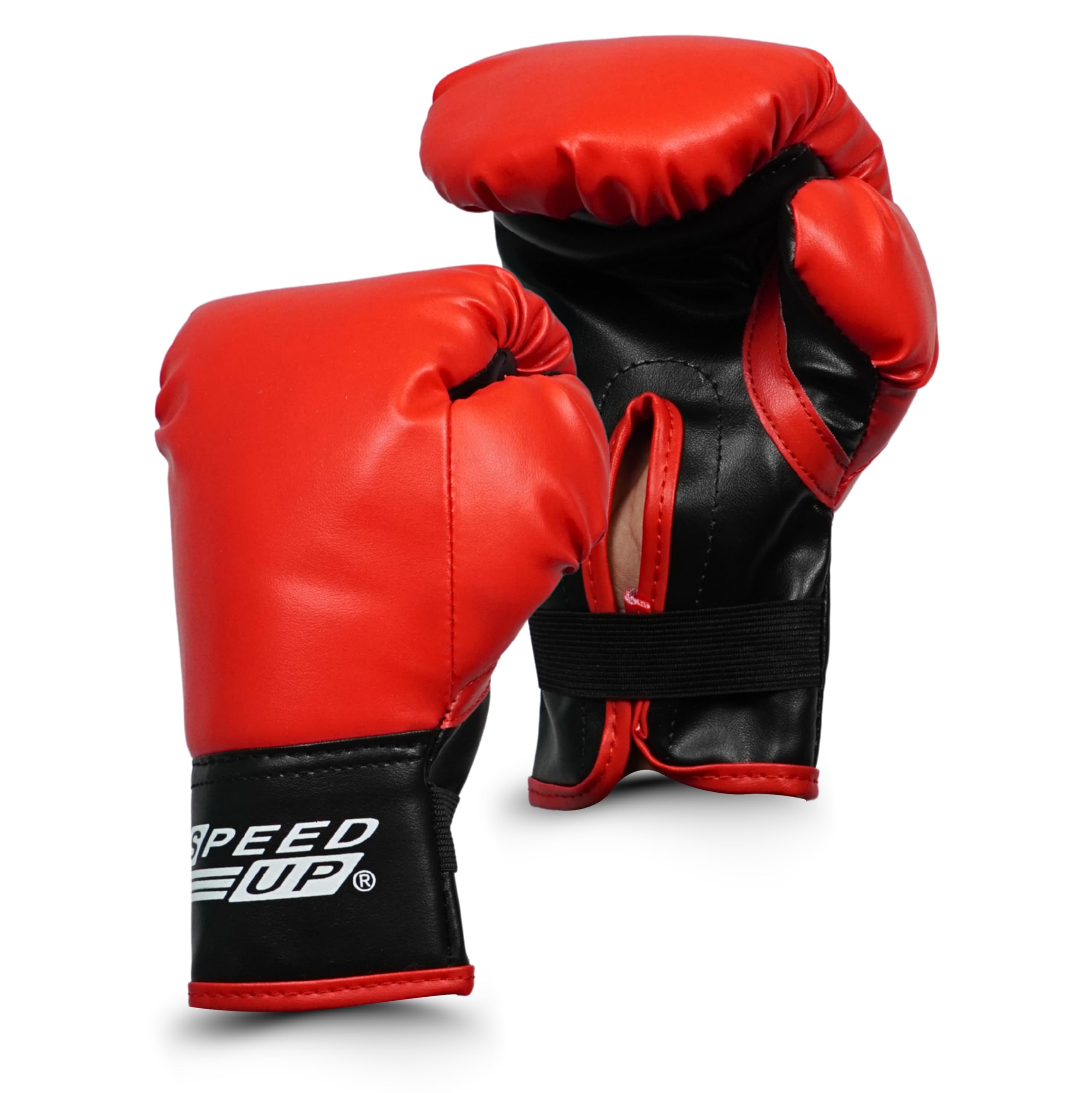 SPEED UP Junior Boxing Gloves, Training Punching Gloves for Boys & Girls (Red, Junior)