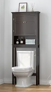 UTEX Bathroom Storage Over The Toilet, Cabinet Organizer with Adjustable Shelves, Space Saver, Espresso