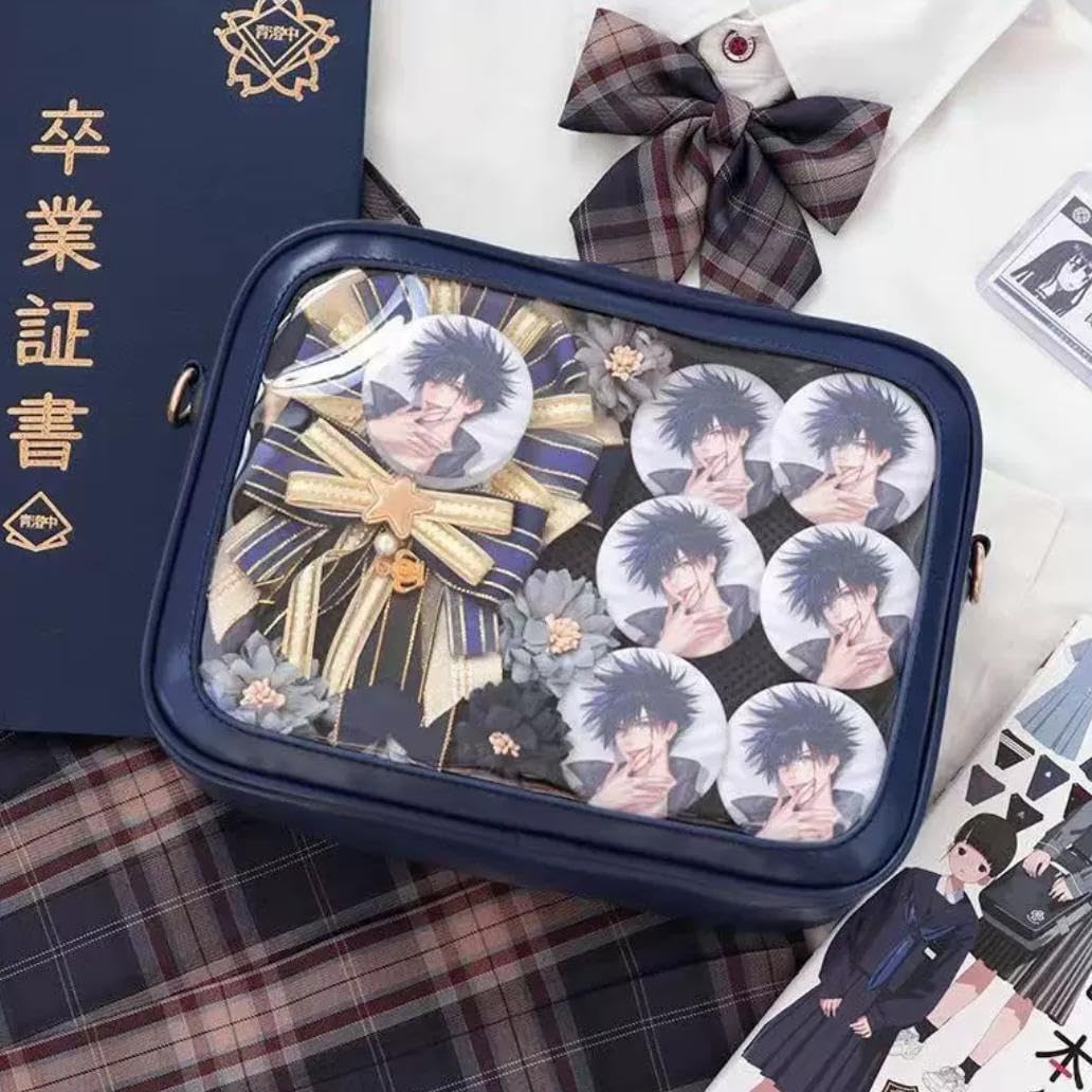 トレイ 缶バッジ 痛バ Amazon.co.jp: ブルー痛バッグ 推し活 ショルダーバッグ クリア