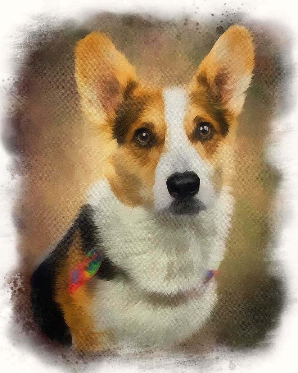 Color Burst Custom Digital Oil Dog - Cat - Horse Portrait from YOUR Photo - Lifelike Pet Wall Decor - Dog Art - Horse Art - Cat Art - Custom Pet Painting