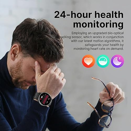 Vista 6 de Yihou Reloj inteligente militar con GPS/brújula/altímetro con linterna 100+ modos deportivos Bluetooth llamada para hombres 1.32 '' Amoled para Negro