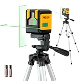 Laser Level with Tripod, 100Ft Dual Modules Self Leveling Cross Line Laser Level, Green Line leveler Tool for Floor Tile, Home Renovation, Construction