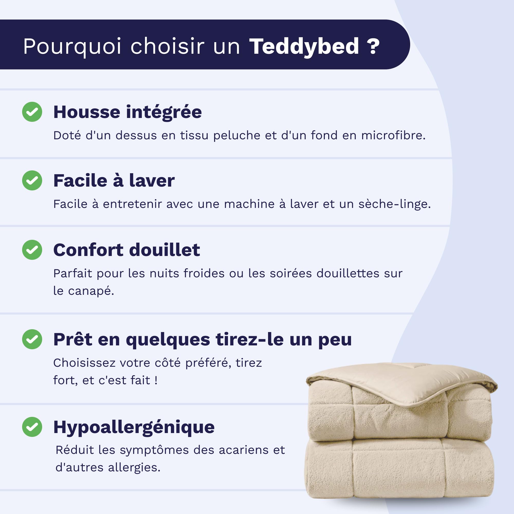 Zelesta Teddybed Couette 4 Saisons - Linge de Lit Hypoallergénique, Lavable Sans Housse, Moelleuse (Crème, 240x200 cm)