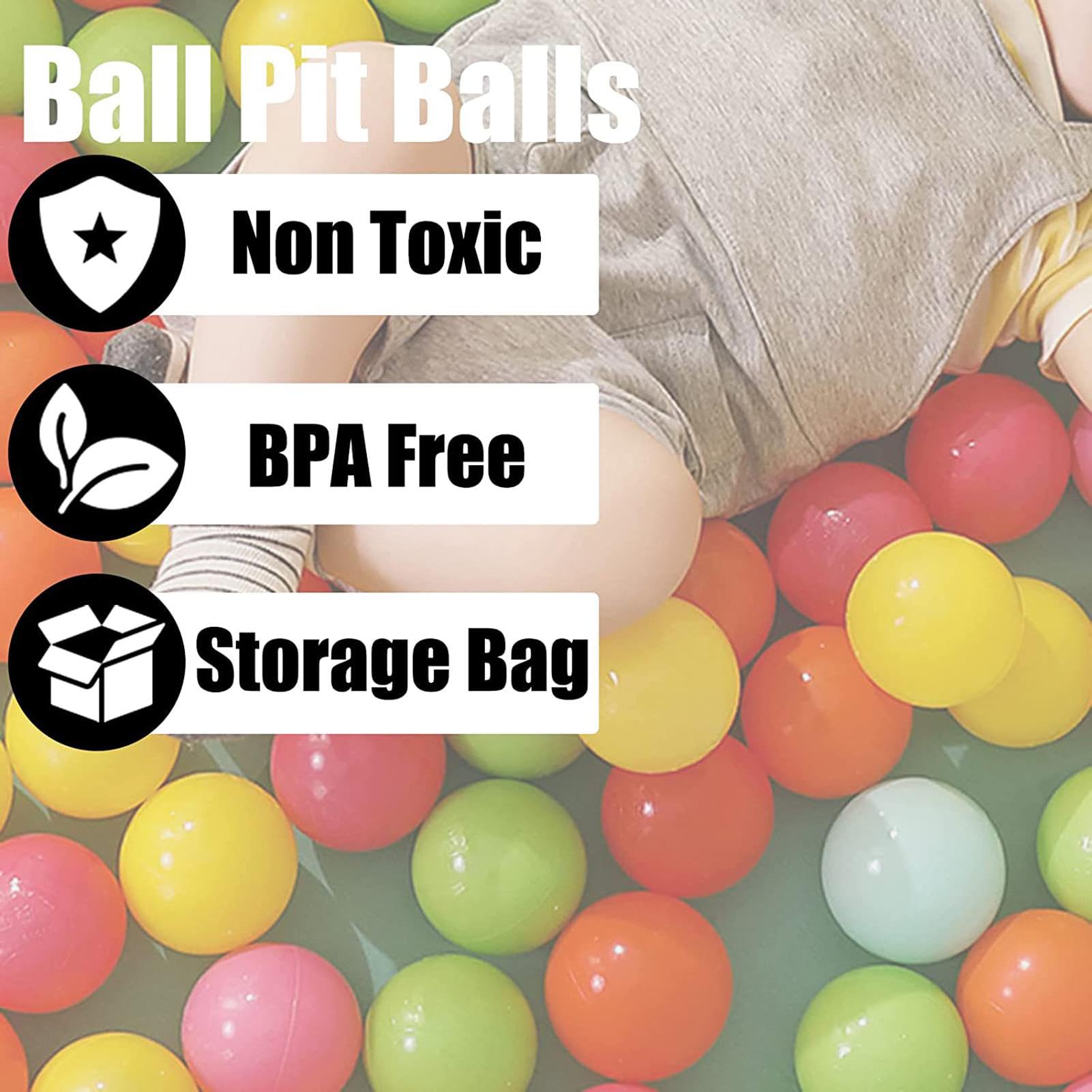 50 Pièces Balles De Piscine À Balles De Boules À Piscine De Couleurs 7cm Boules Océaniques Aux Couleurs Vives avec Sac De Rangement pour Aires De Jeux Intérieures Et Extérieures