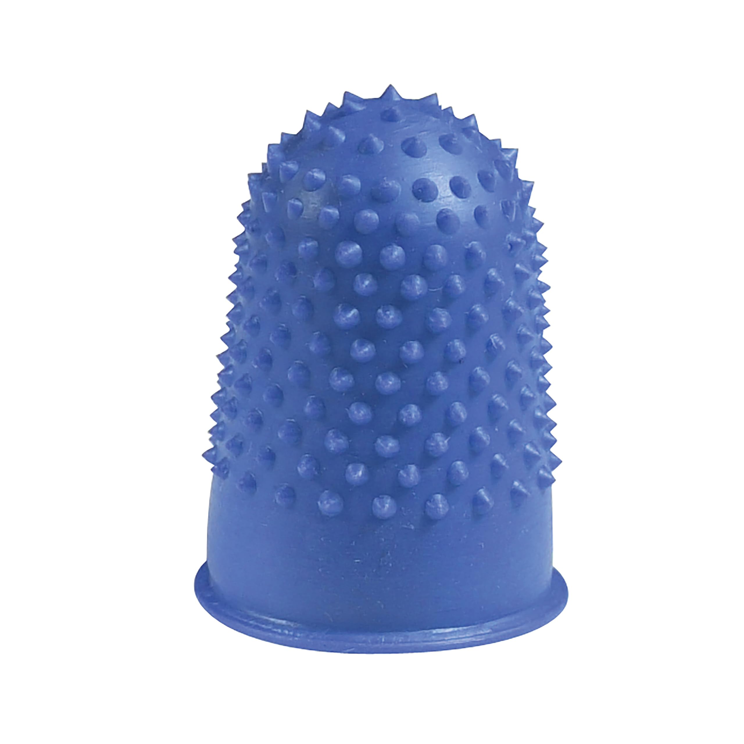 12 x Q-Connect Thimblettes Size 1, Blue Rubber Finger Protectors with Raised Grip Dimples, Finger Guards for Counting Notes, Turning Pages & Handling Paper – KF21509