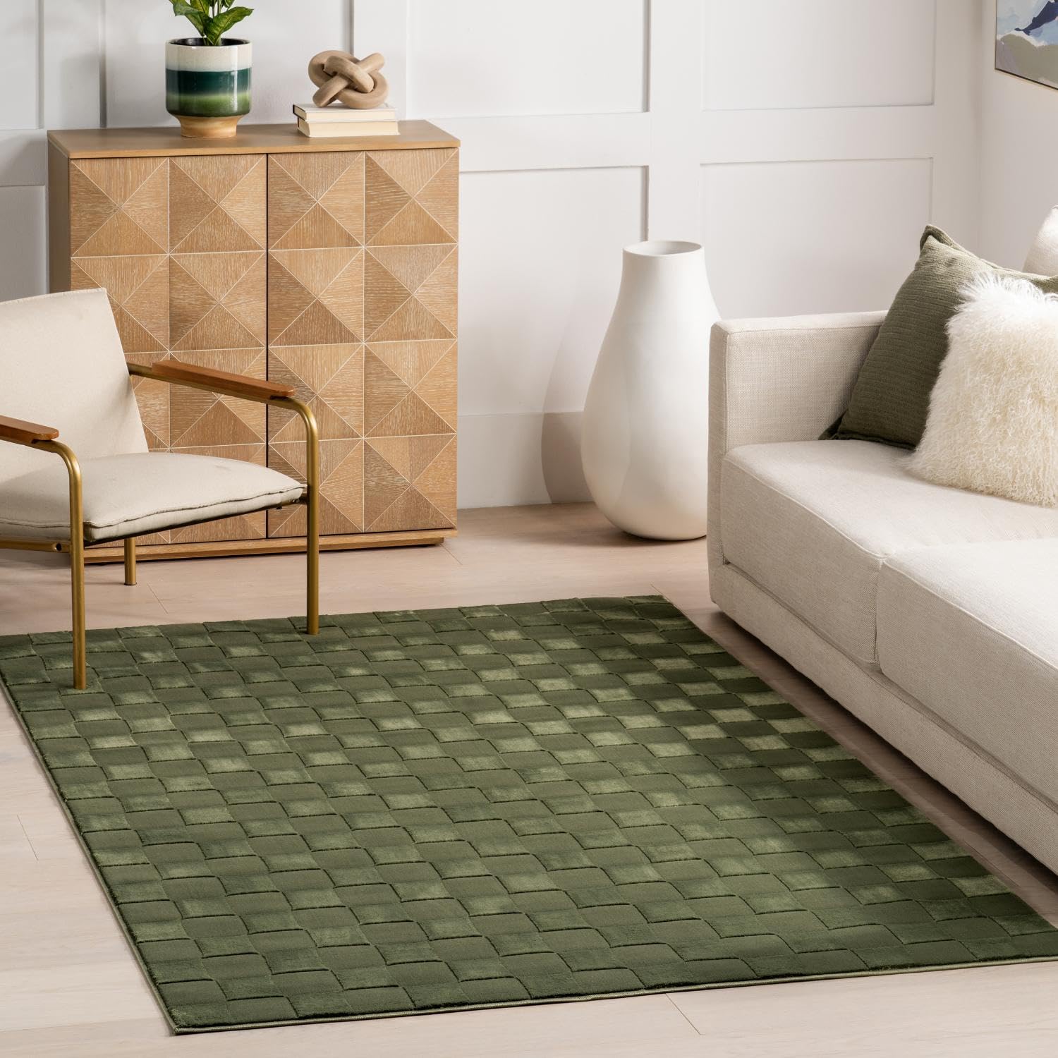 Amazon.com: Nuloom Alaiya Green, 2' x 3', Checkered, Recycled PET