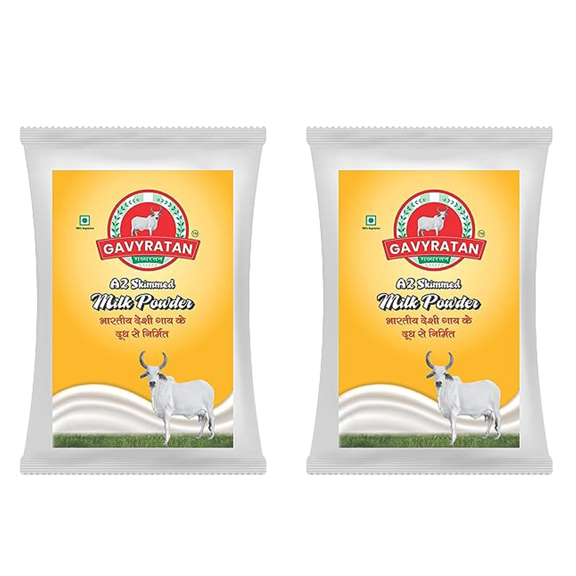 GAVYRATANPure & Premium Skimmed Milk Powder with Extra Protein 500Gm | Perfect for Making Tea & Coffee (Pack of 2)