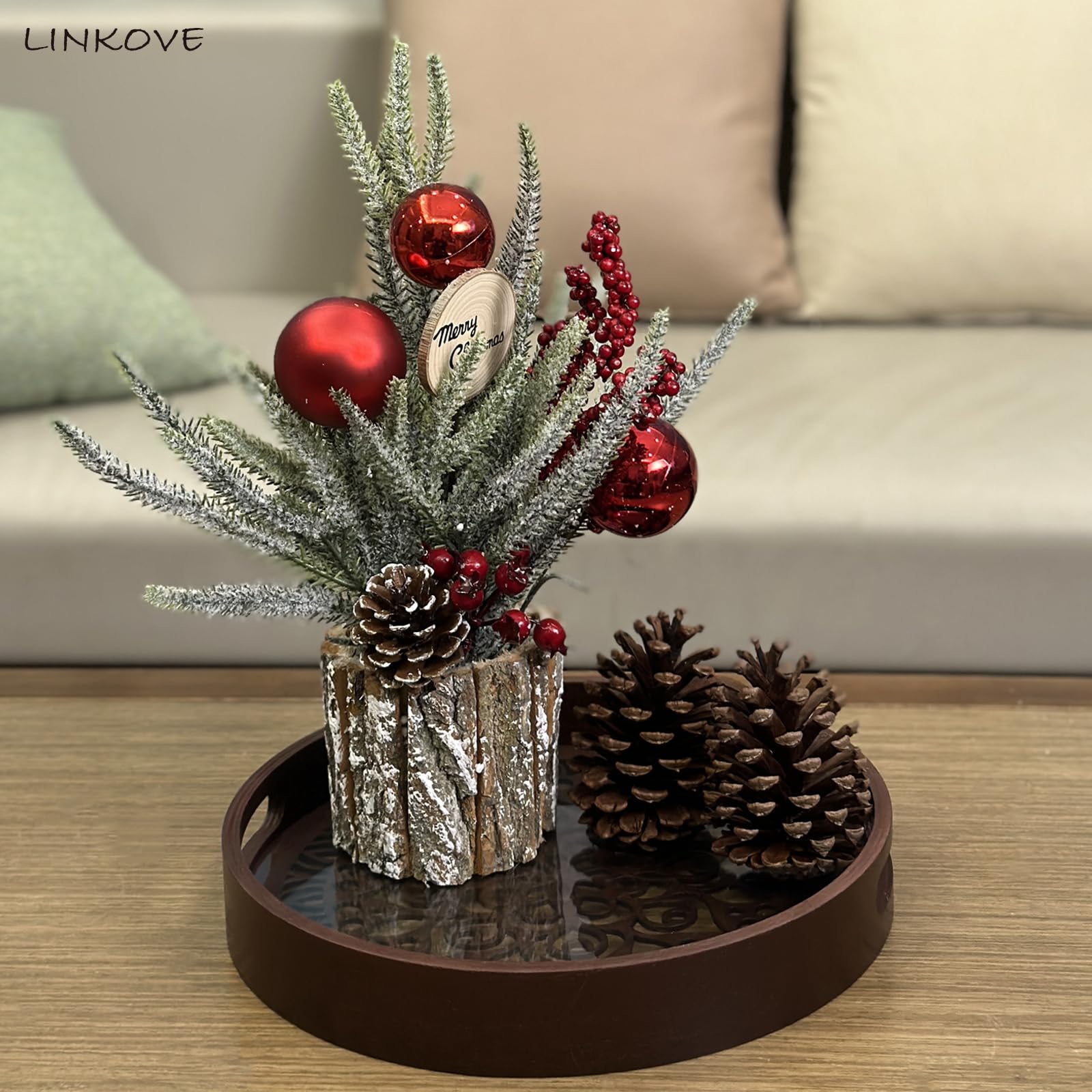 Plateau Bois Rond FramePro Plateau Décoratif Rond En Perles De Bois De 30,5 Cm U2013 Rehausseurs De Plateau De Service Blanc Rustique Pour Salon