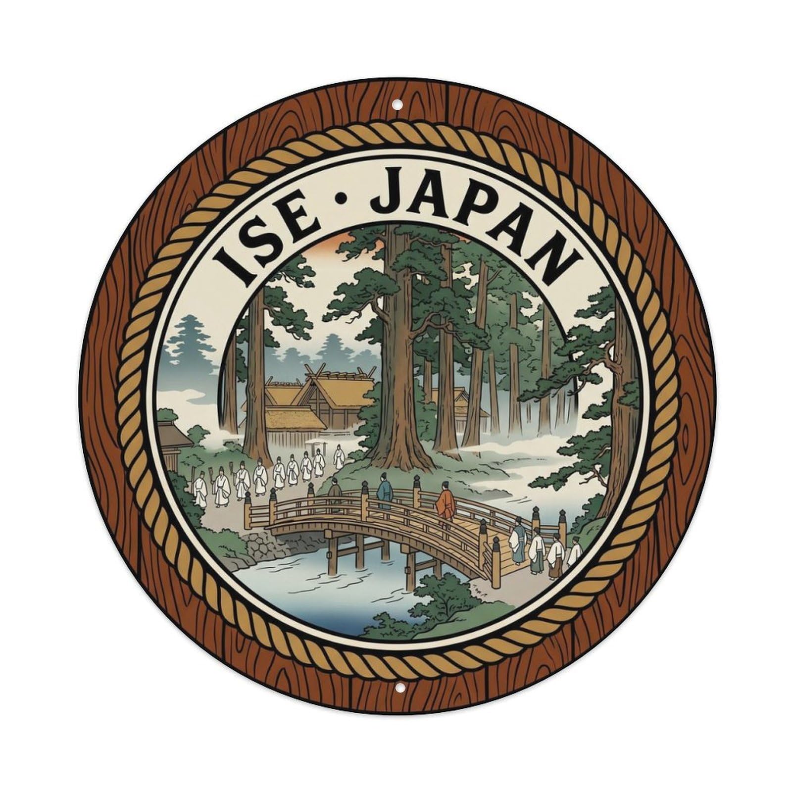 Ise Grand Shrine Inner Naiku Forest City Landmark Metal Tin Sign