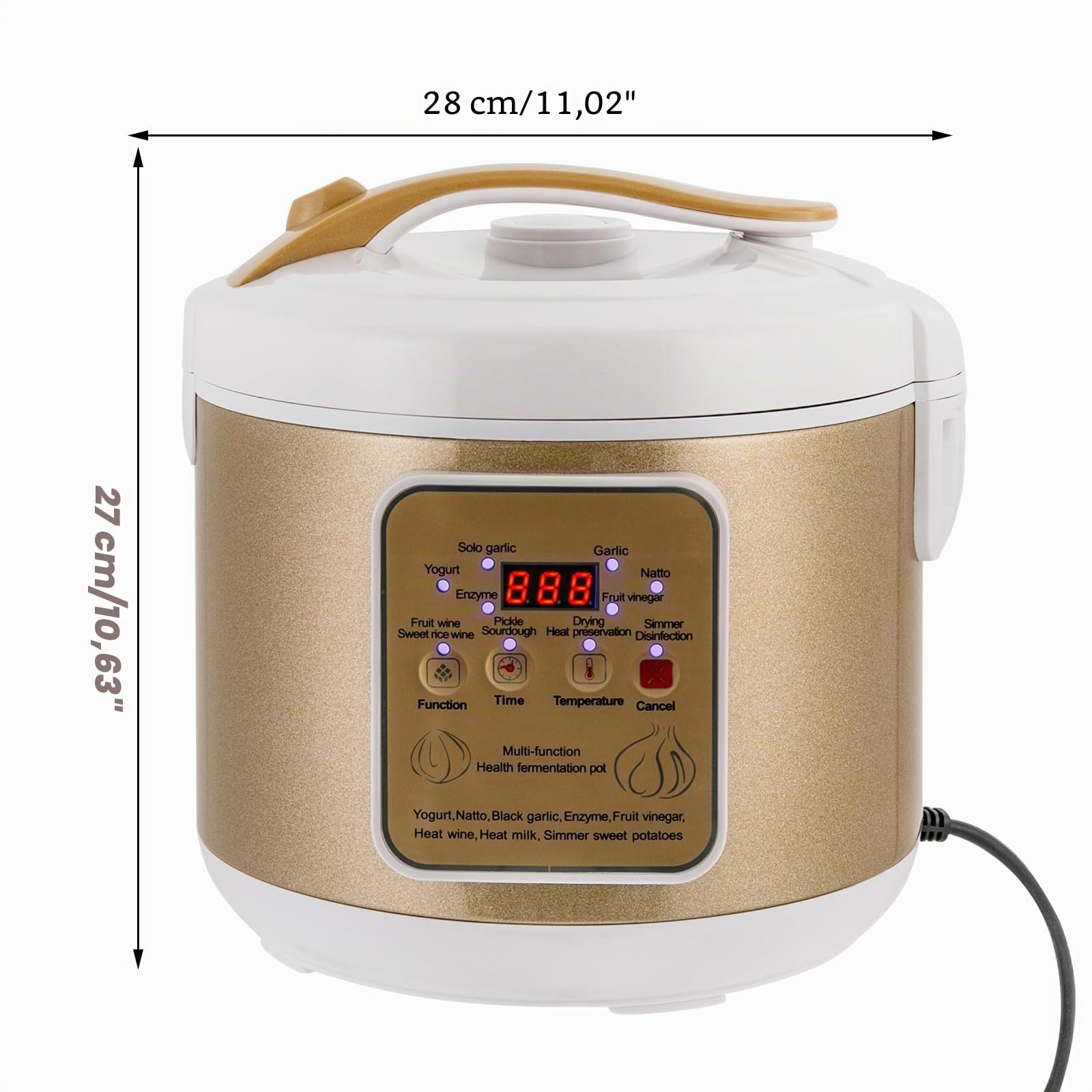 6L Schwarzer Knoblauch Fermenter，Automatische Intelligente Fermentationsbox MIT 3 Etagen Knoblauchgestell,für Schwarzem Knoblauch, Joghurt, Natto, süßer Reiswei