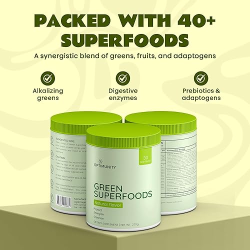 Miniatura 3 de Green Superfoods Polvo - Sin sabor - Mezcla de verduras orgánicas con espirulina, probióticos y enzimas digestivas - Desintoxicación, apoyo para la