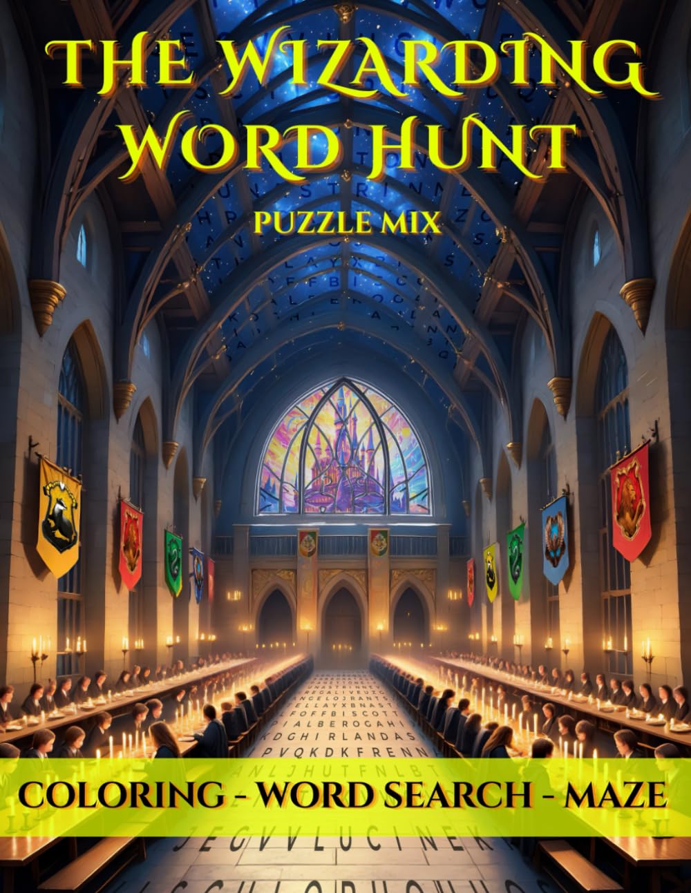 THE WIZARDING WORD HUNT: PUZZLE MIX: WORD SEARCH - MAZE - COLORING