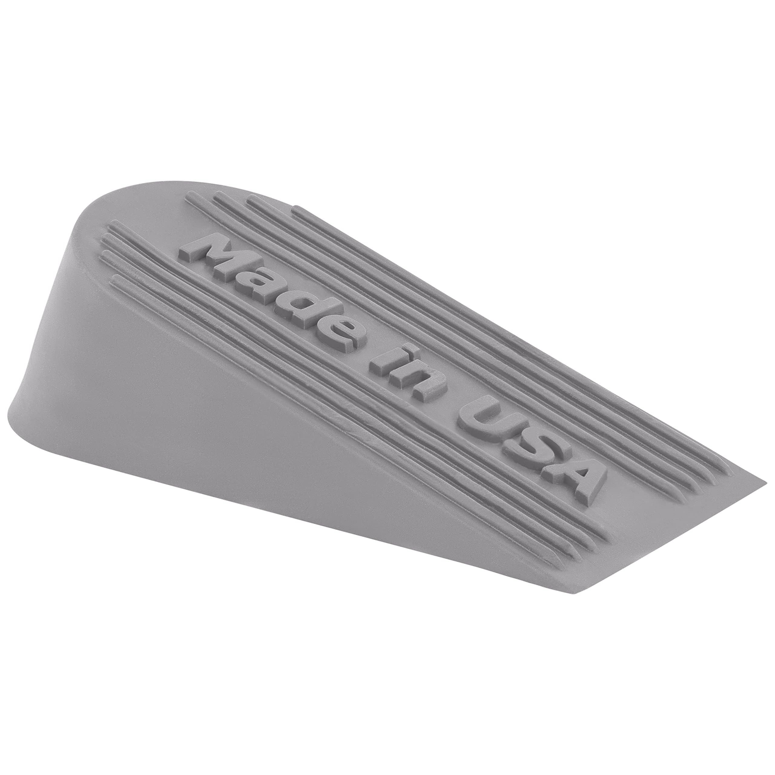 Large Big Rubber Door Stopper Made in USA - Door Stop Wedge for Carpet, Tile, Concrete Floor, Tall Door Stoppers for Bottom of Door - Heavy Duty for Commercial &amp; Home - 6.5 x 2.75 x 1.9 Inches - Gray