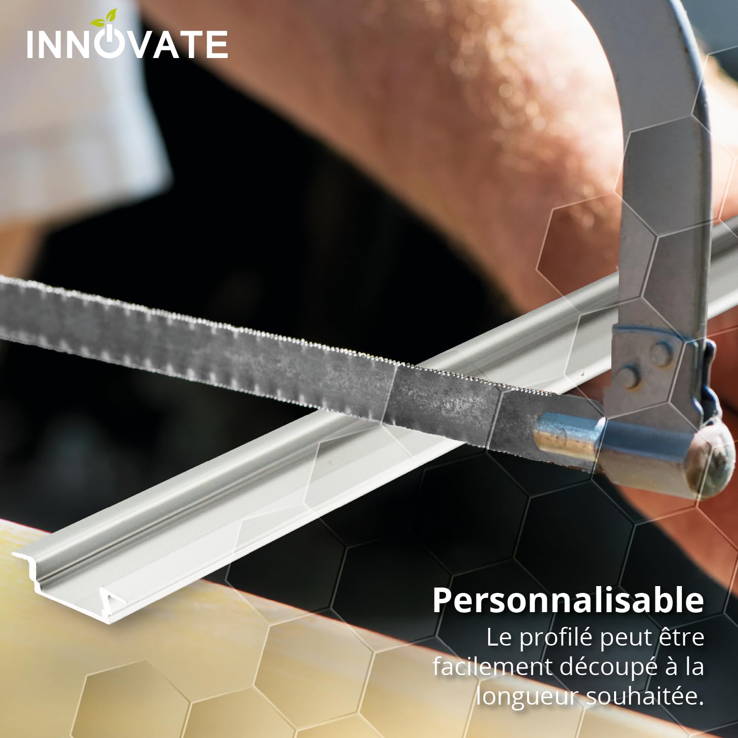 INNOVATE Profilé encastrable LED 2 m [profilé en aluminium 12 x 6 mm] Profilé en aluminium pour bandes LED 2 m I Éclairage indirect Luminaire sous plan de travail cuisine (Noir-noir, Set 5)