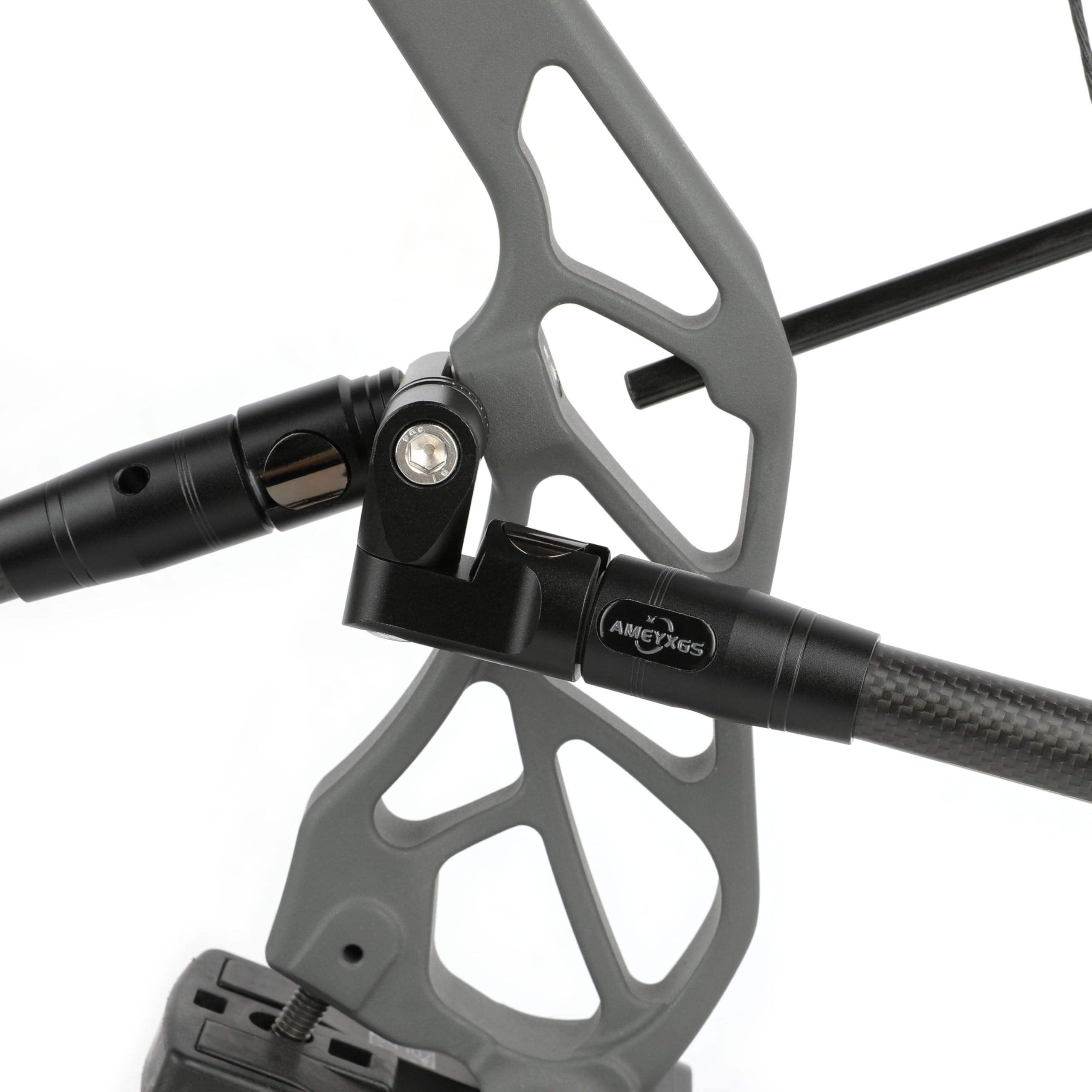 AMEYXGS Stabilisateur d'arc de tir à l'arc pour arc composé en fibre de carbone 3K de 15,2 cm, 20,3 cm, 25,4 cm, 30,5 cm et 38,1 cm, système d'amortissement, kit de poids, support de barre en V sur un