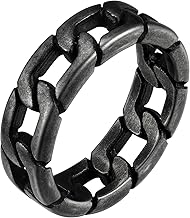 Richsteel Men's Ring Closed Chain Stainless Steel Hip Pop Rock Jewellery Silver Gold Black Grey Vintage Size 54-72