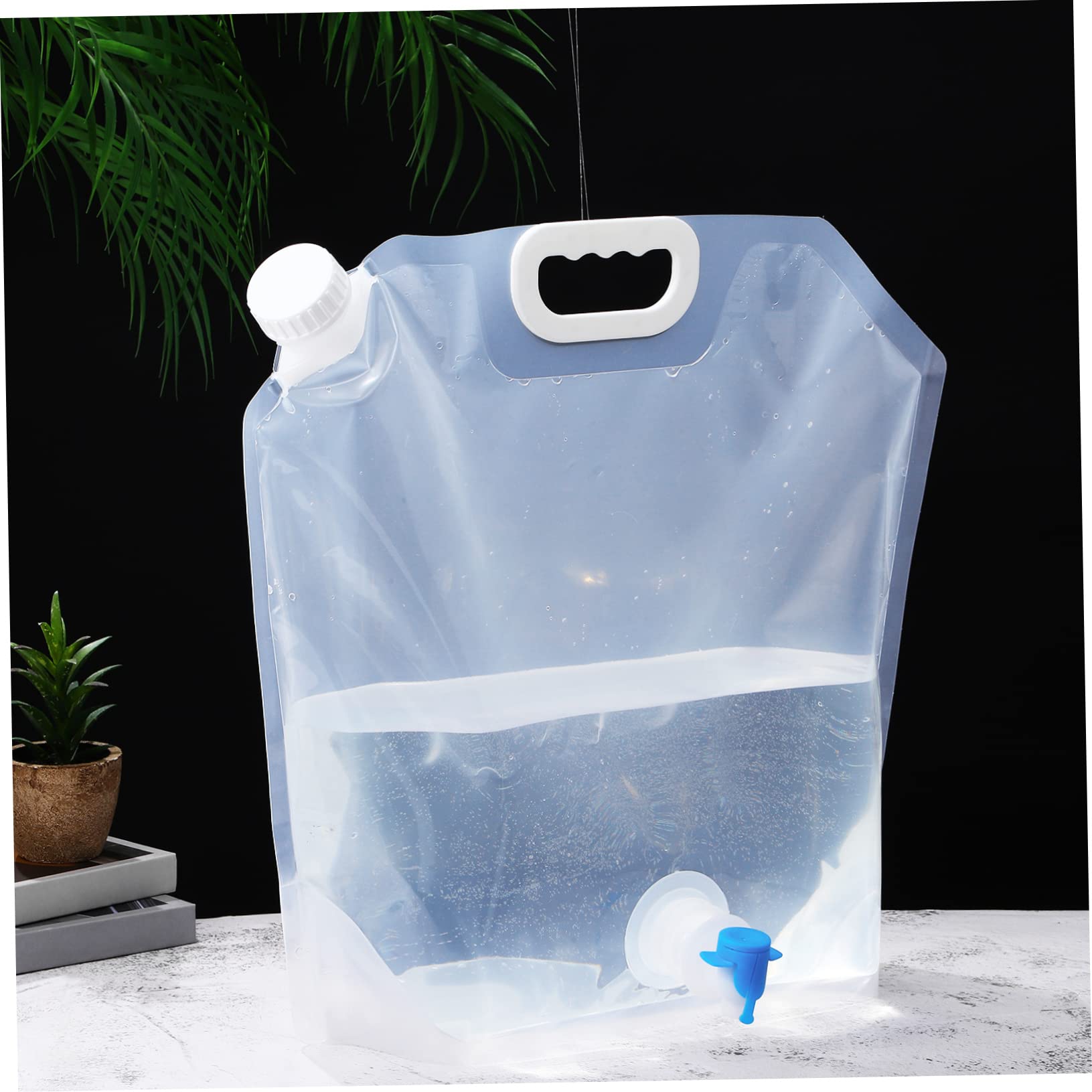 Toyvian 4Pcs Collapsible Water Containers Water Jugs with Spout Transparent Water Storage for Sports Camping Hiking Outdoor Activities Space Saving Design