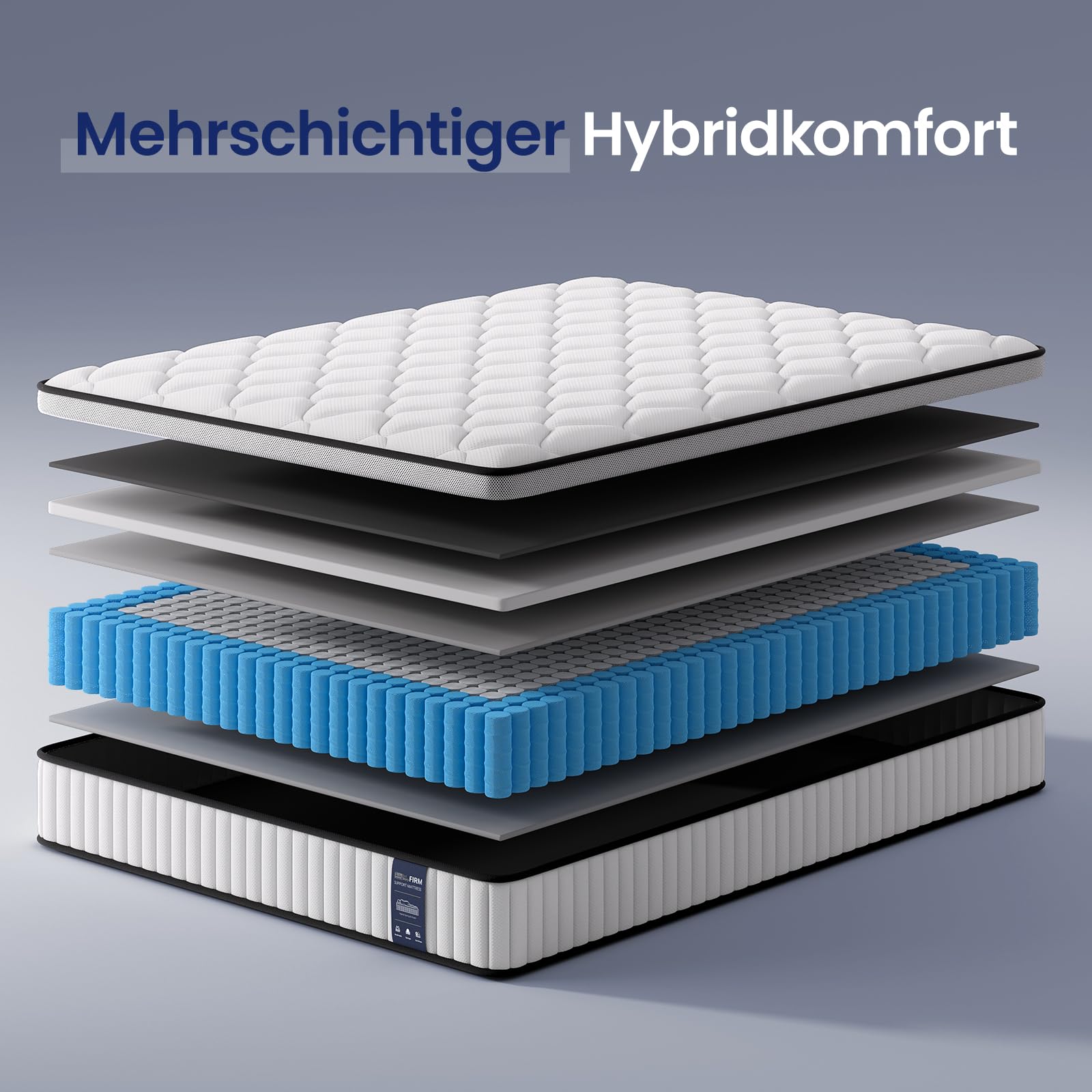 BedStory Matratze 90x200cm,Taschenfederkernmatratze Höhe 26cm,Orthopädische Matratze mit Komfortschaum H3&H4 Härtegrad,Federkernmatratze für Erwachsene Öko-Tex Zertifiziert & CertiPUR Zertifiziert