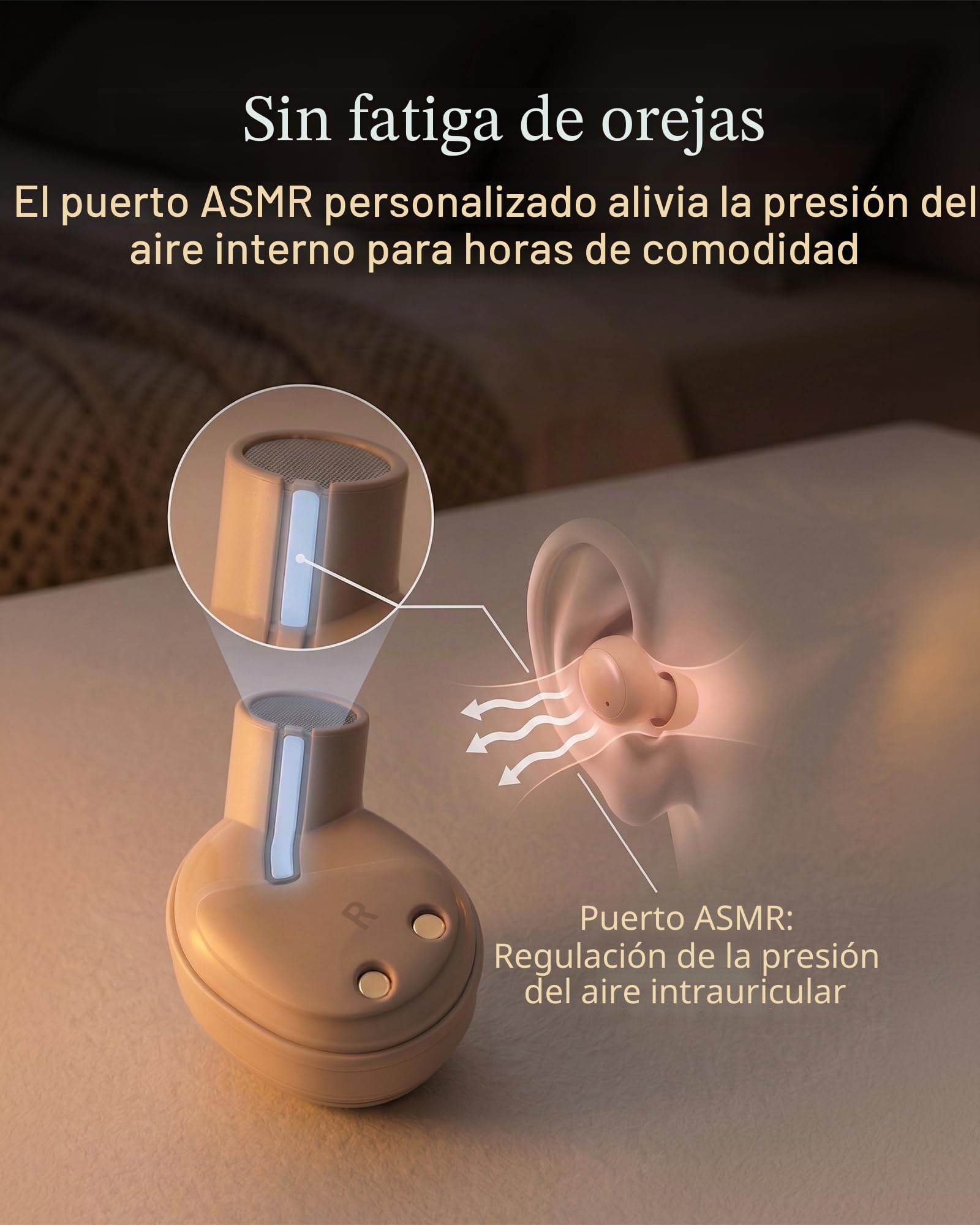 Final ZE500 - Auriculares inalámbricos ASMR Ultra pequeños, recomendados para dormir (gris oscuro)