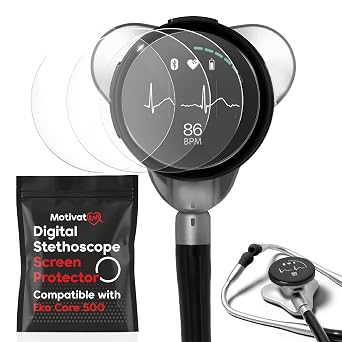 [3-Pack] Tempered Glass Screen Protector Compatible with EKO Core 500 Scratch-Resistant, Bubble-Free, HD Clarity, Anti-Fingerprint Screen Guard for EKO Digital Stethoscope