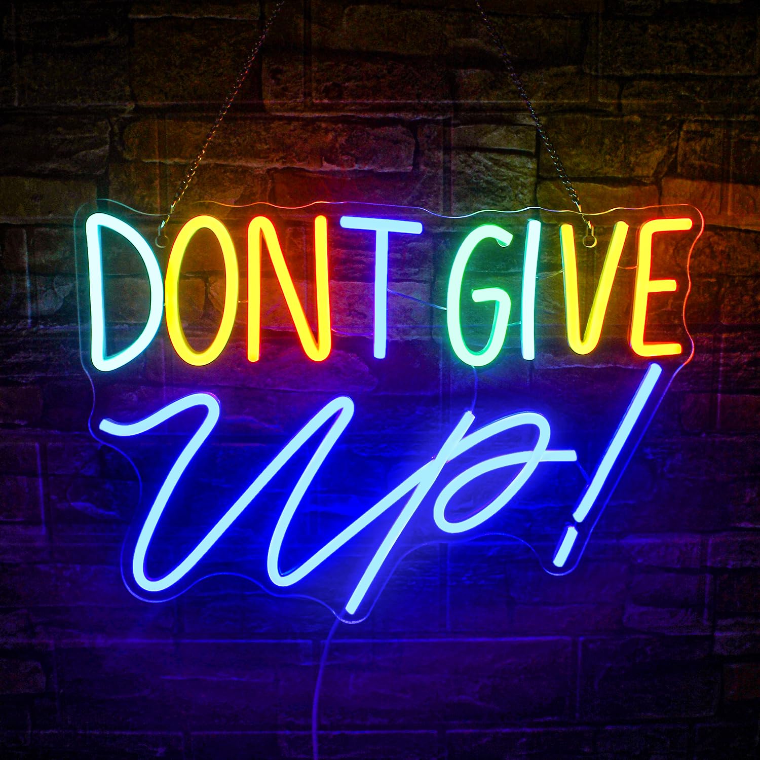 Amazon.co.jp: NOSUN Dont Give Up ネオンサイン ブルーネオンライト